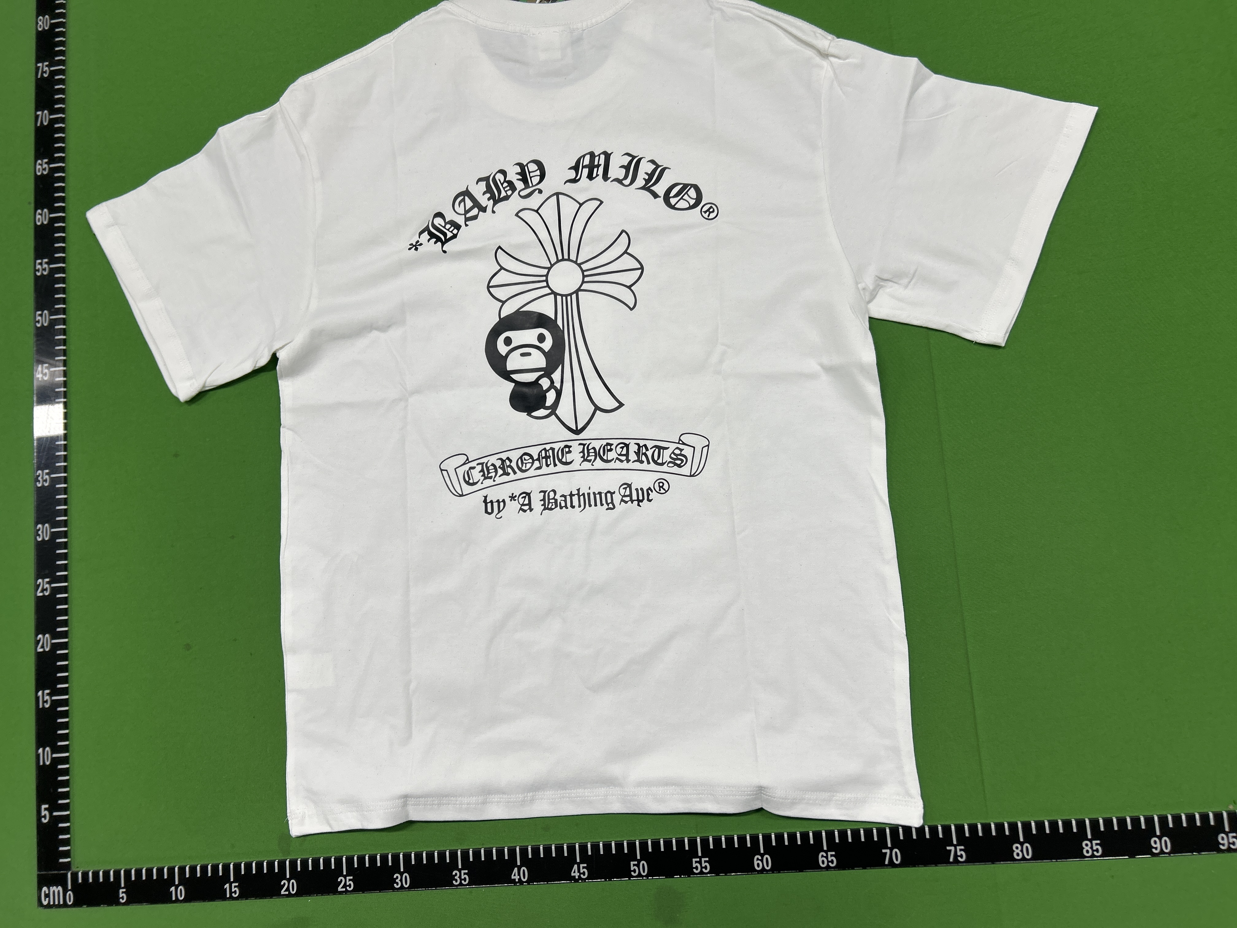 Foto QC 8 de BAPE Chrome Hearts T-shirt Ape Head Horseshoe Logo White