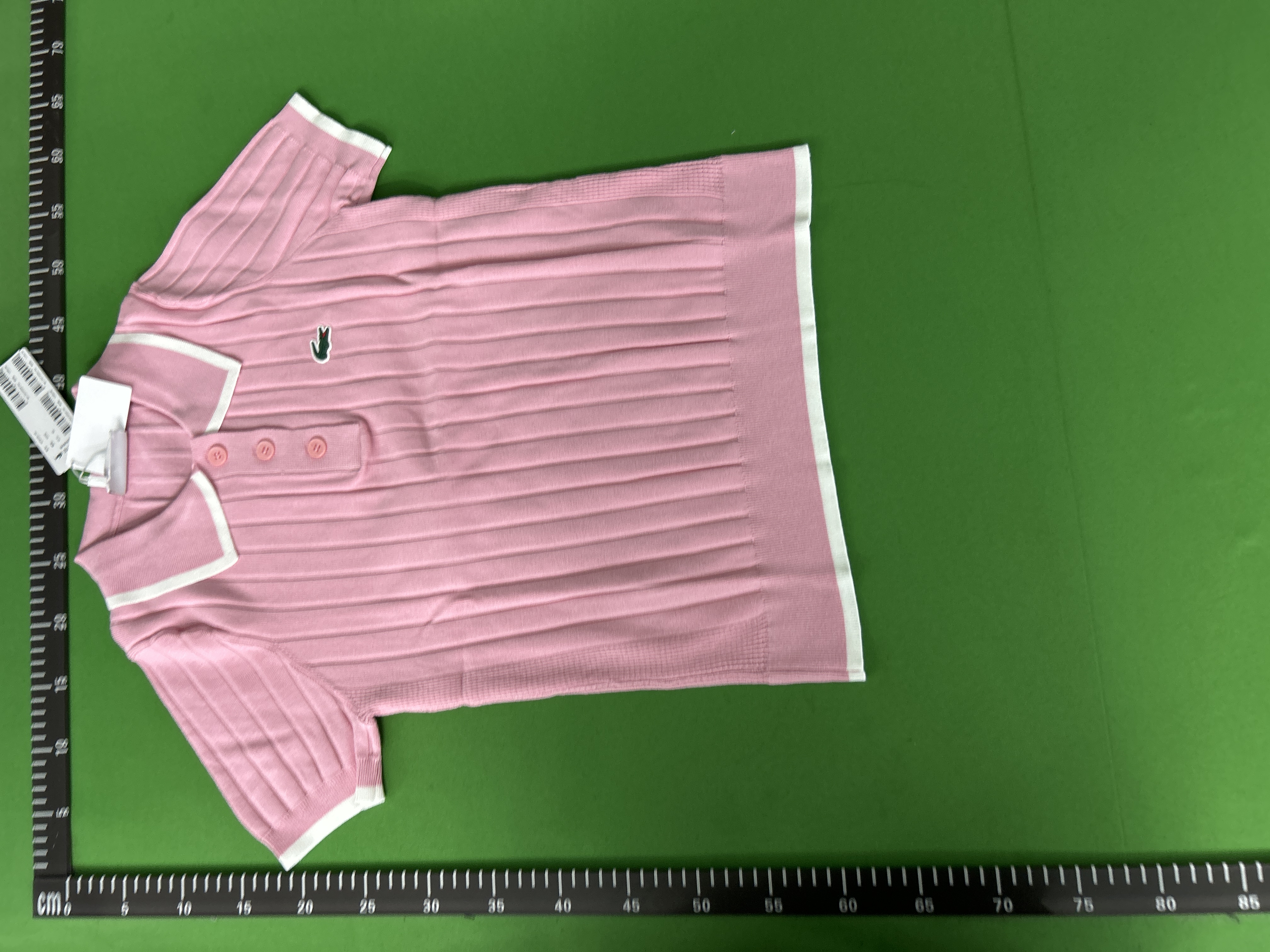 Foto QC 7 de Lacoste Shirt Ribbed Short Sleeve Polo White Green