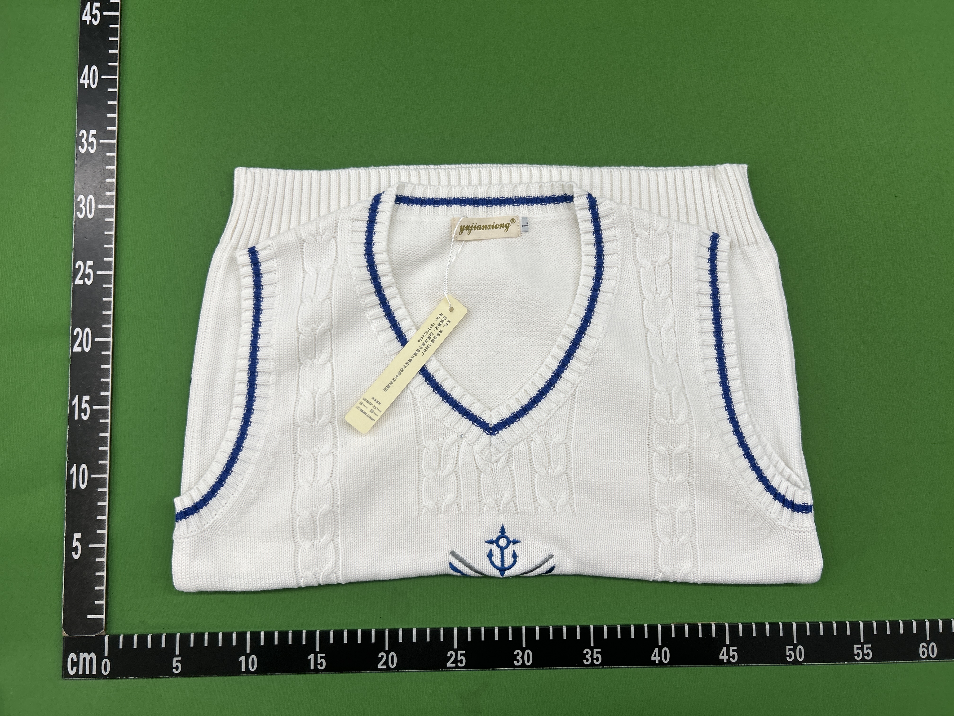 Foto QC 1 de Other JK Japanese College Style V-Neck Sweater Cable Knit White