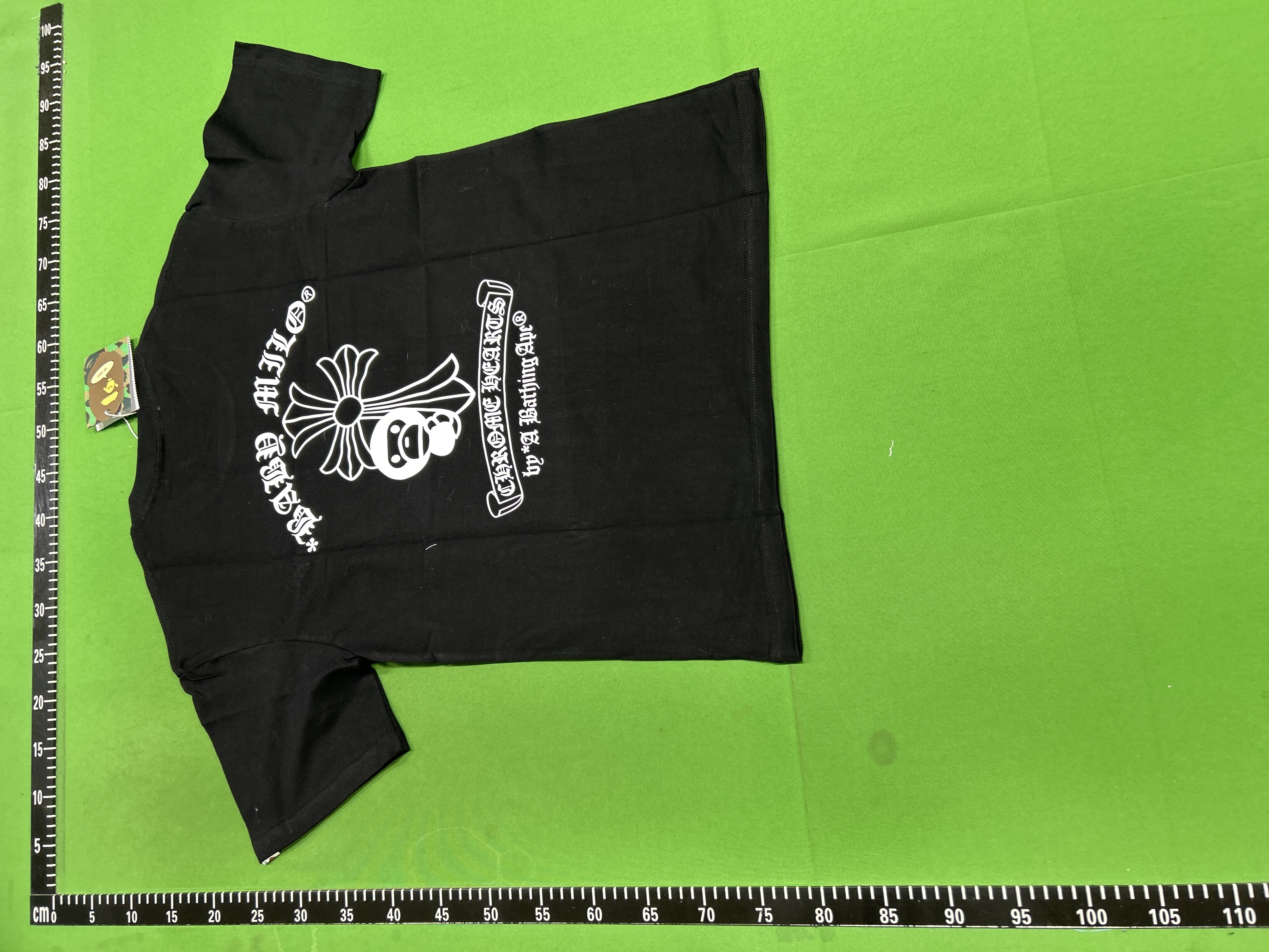 Foto QC 4 de BAPE Chrome Hearts T-shirt Ape Head Horseshoe Logo White