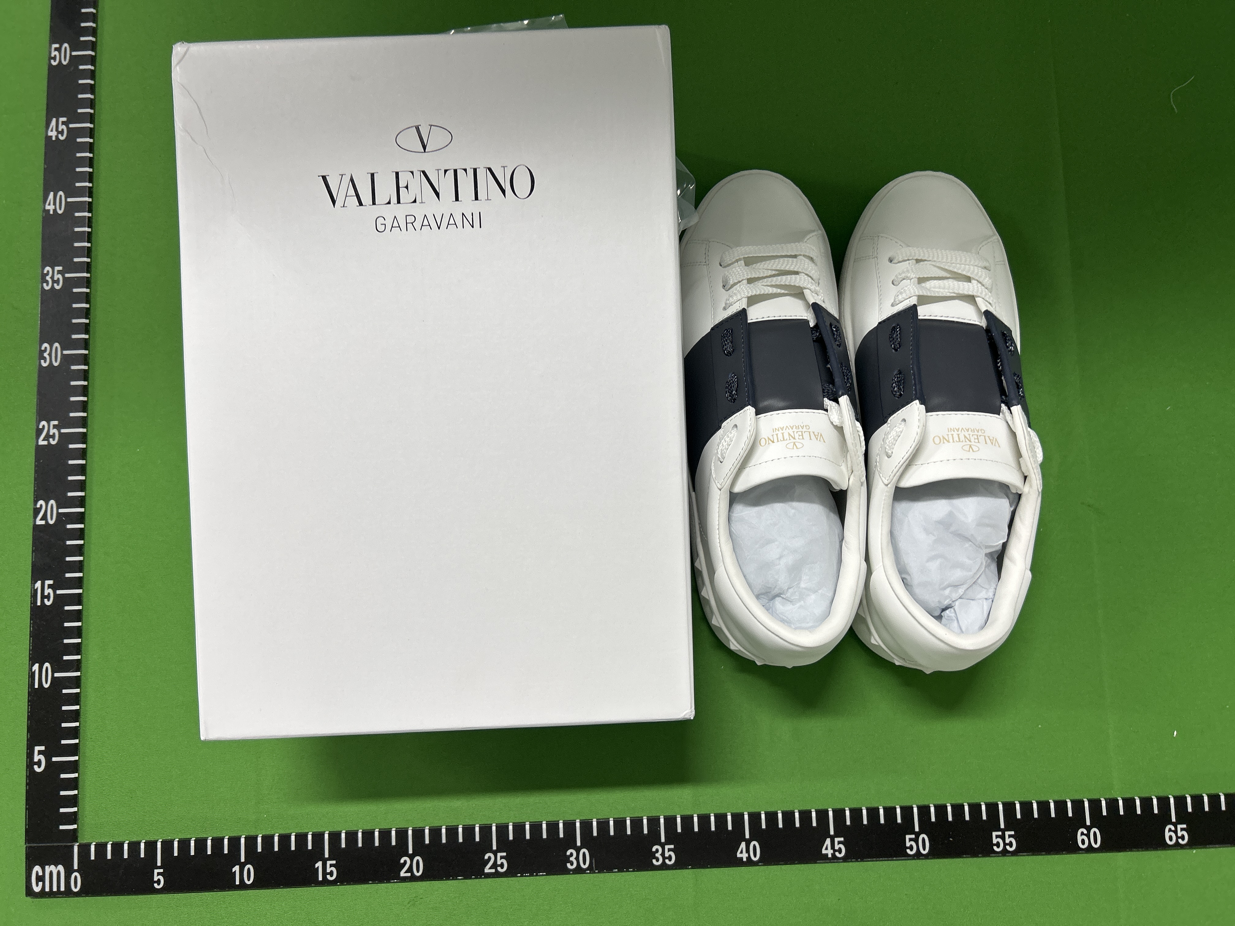 Foto QC 8 de Valentino Open Leather Low-top Sneakers Black Band