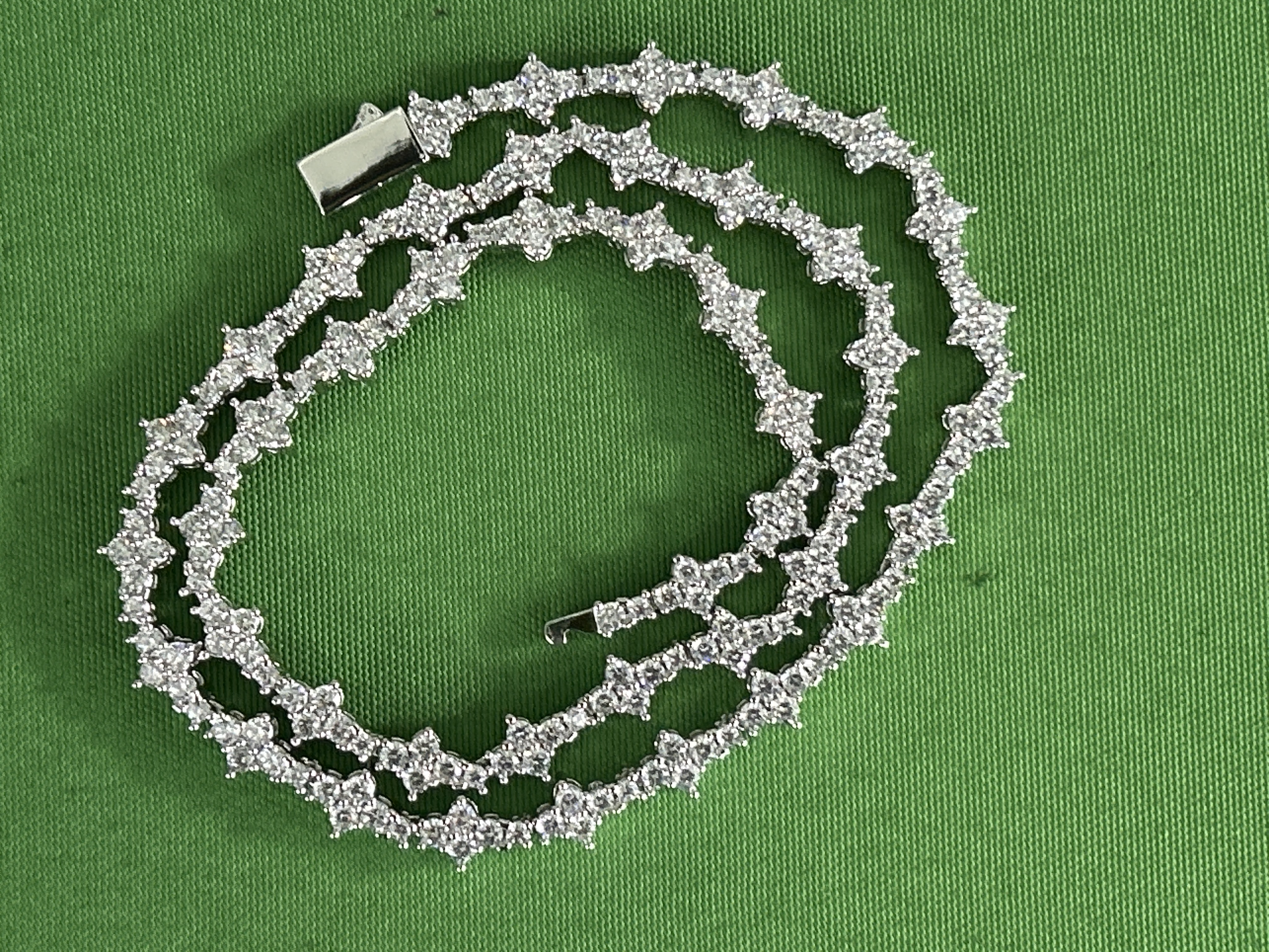 Foto QC 2 de Atlantis 6.5mm Airplane Tennis Chain Necklace Cubic Zirconia Gold