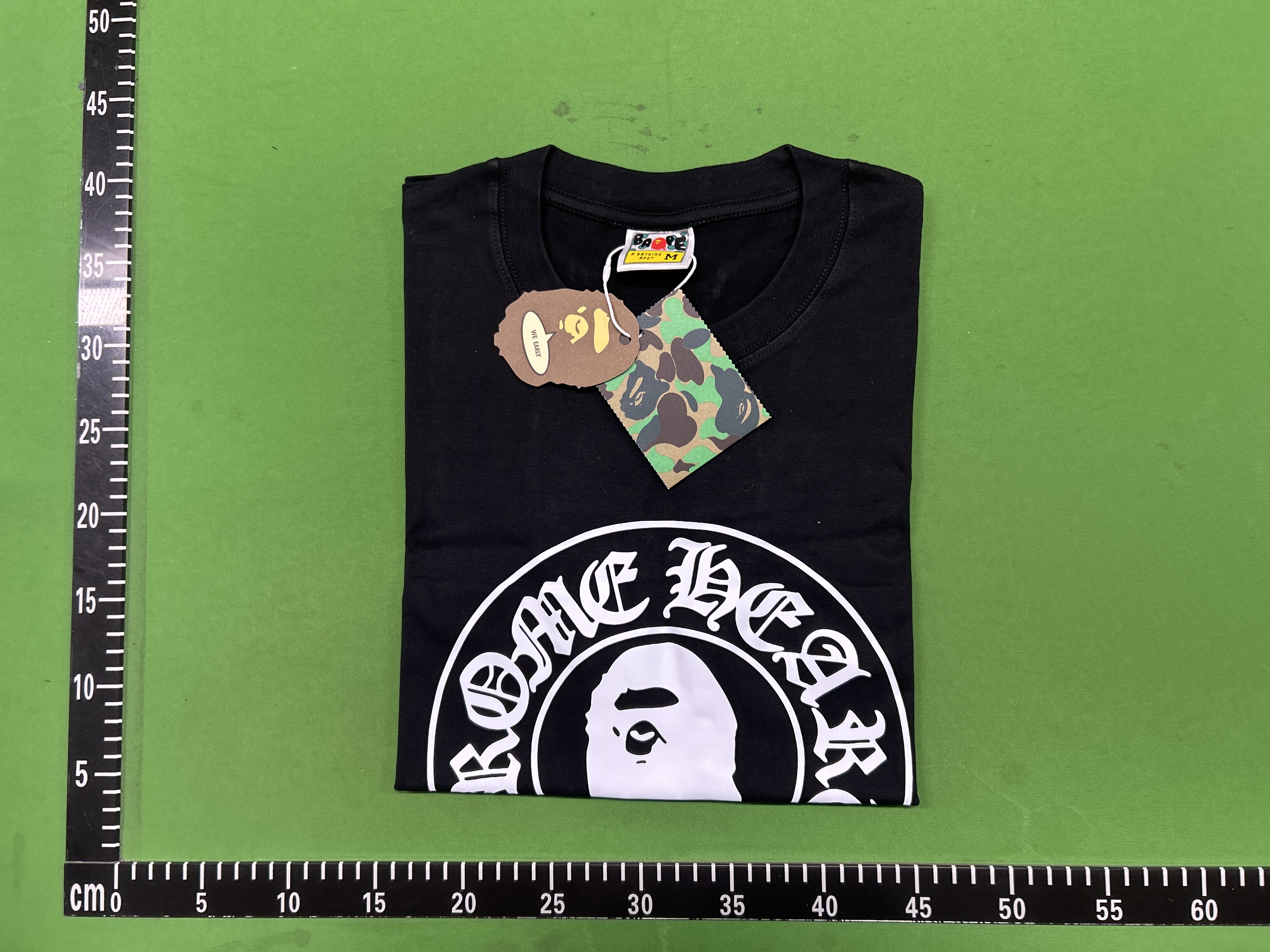 Foto QC 2 de BAPE Chrome Hearts T-shirt Ape Head Horseshoe Logo White