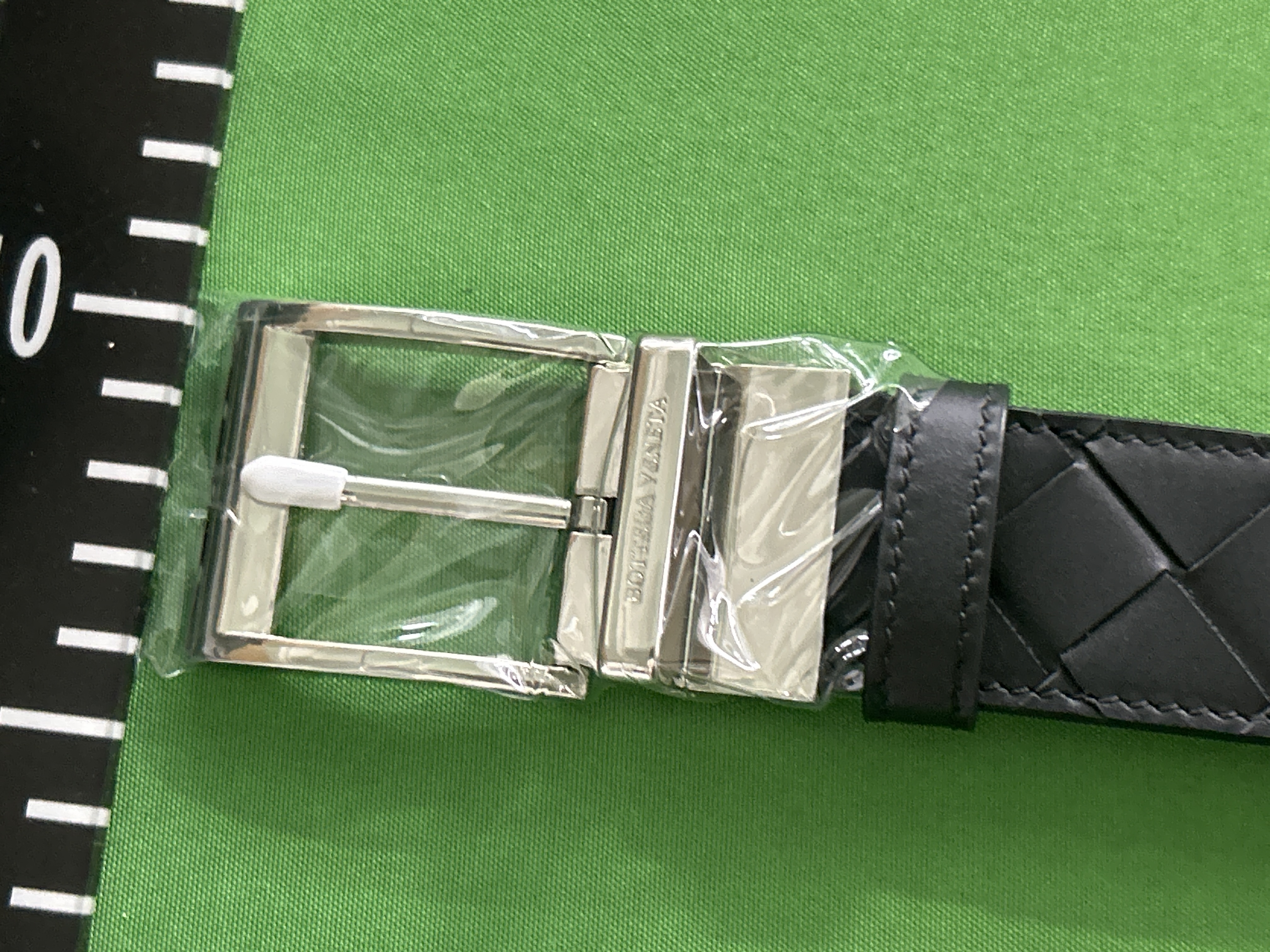 Foto QC 6 de Bottega Veneta Intrecciato Reversible Belt Navy Red