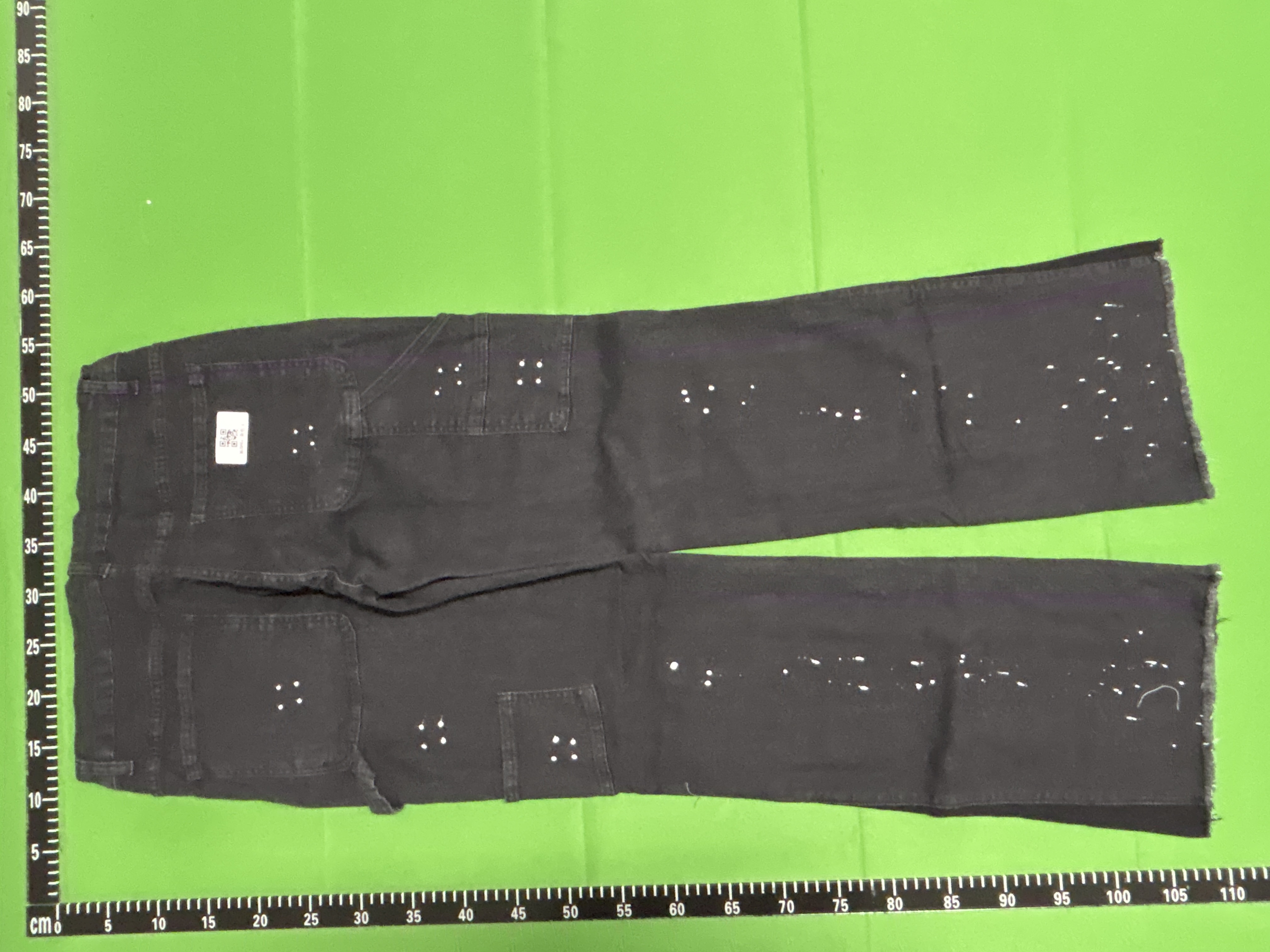 Foto QC 8 de Other Jeans Stacked Flared Carpenter Paint Splatter Black