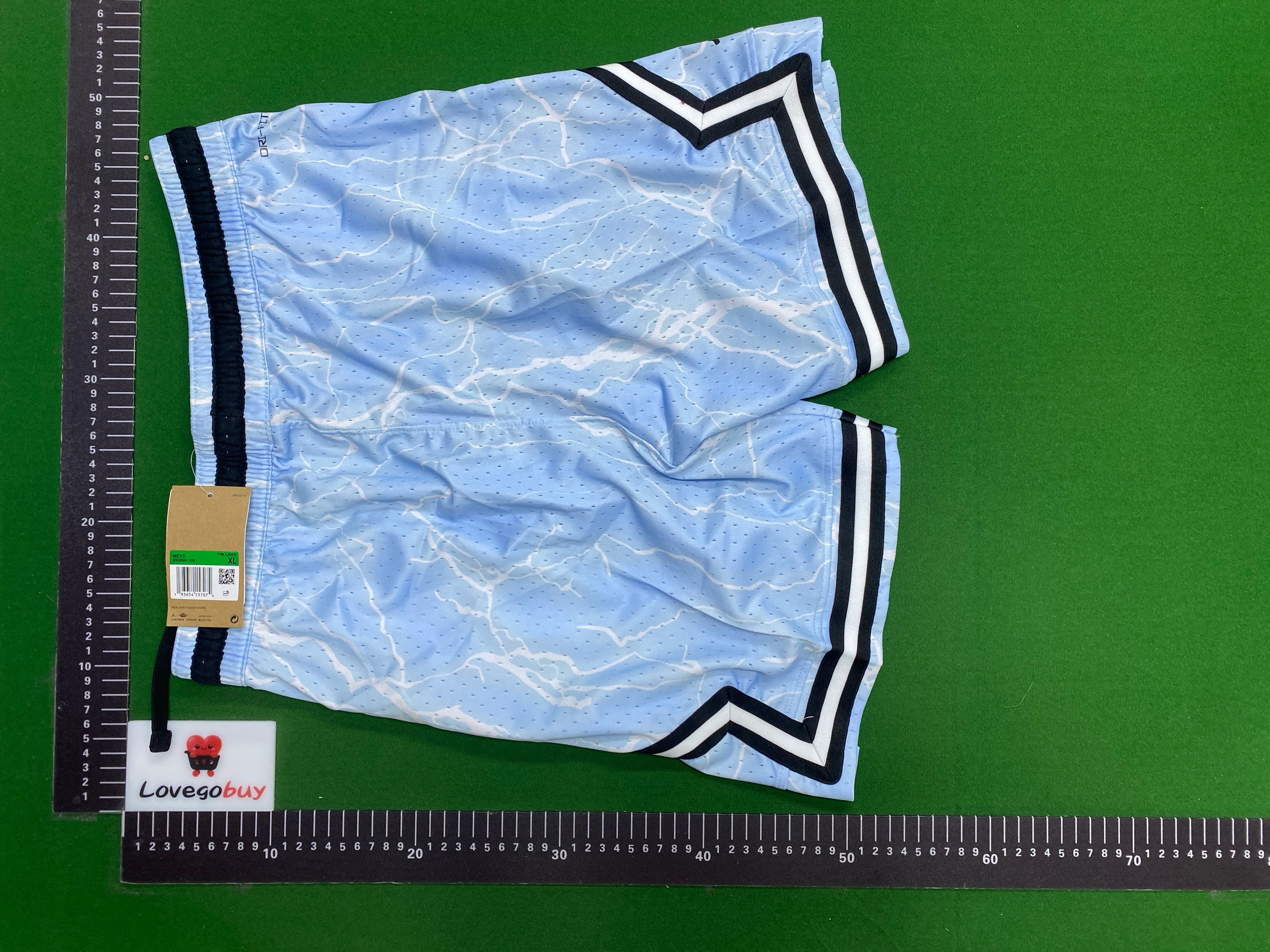 Foto QC 4 de Jordan Sport Basketball Shorts Dri-FIT Diamond Mesh Black White