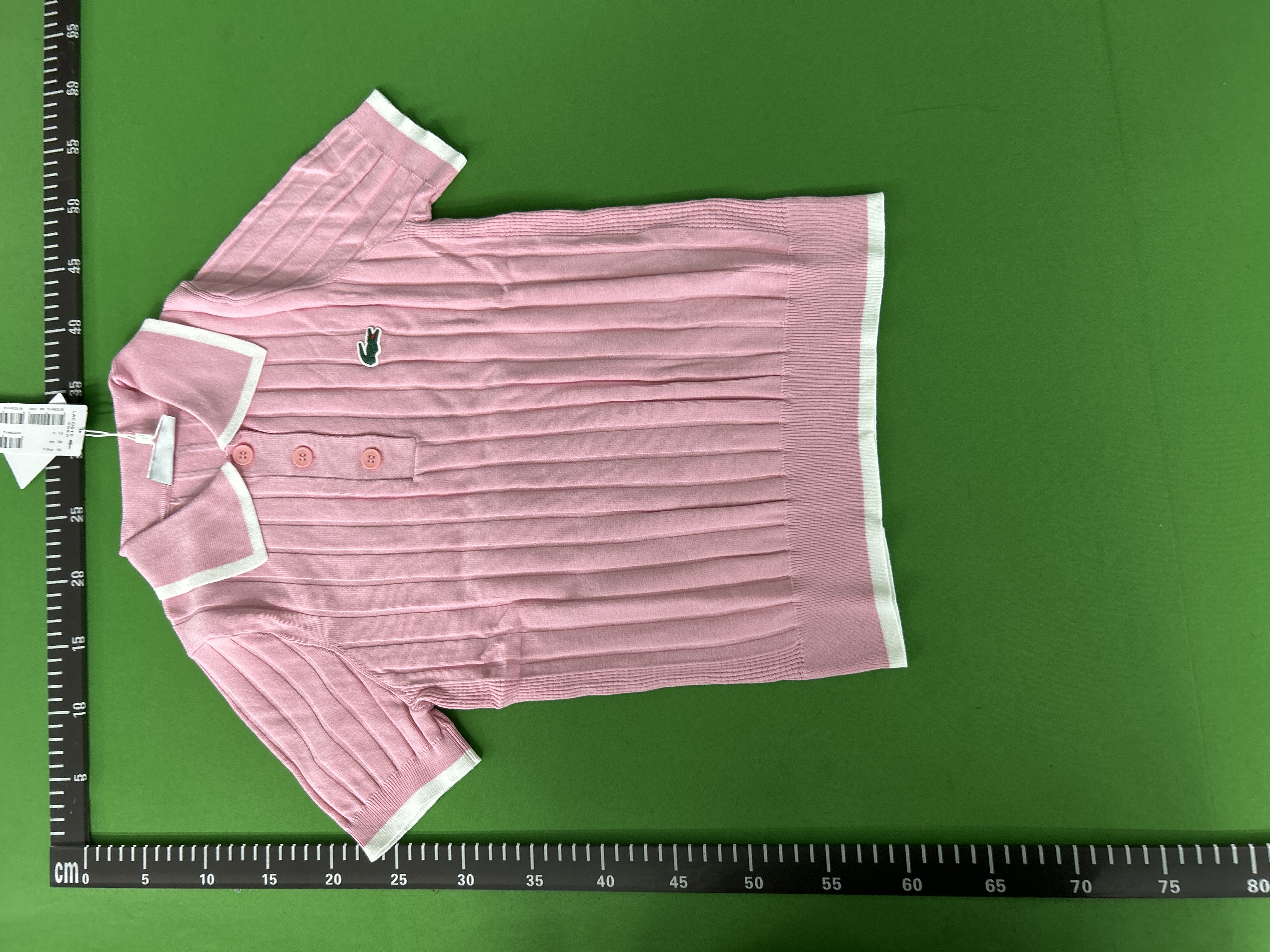 Foto QC 3 de Lacoste Shirt Ribbed Short Sleeve Polo White Green