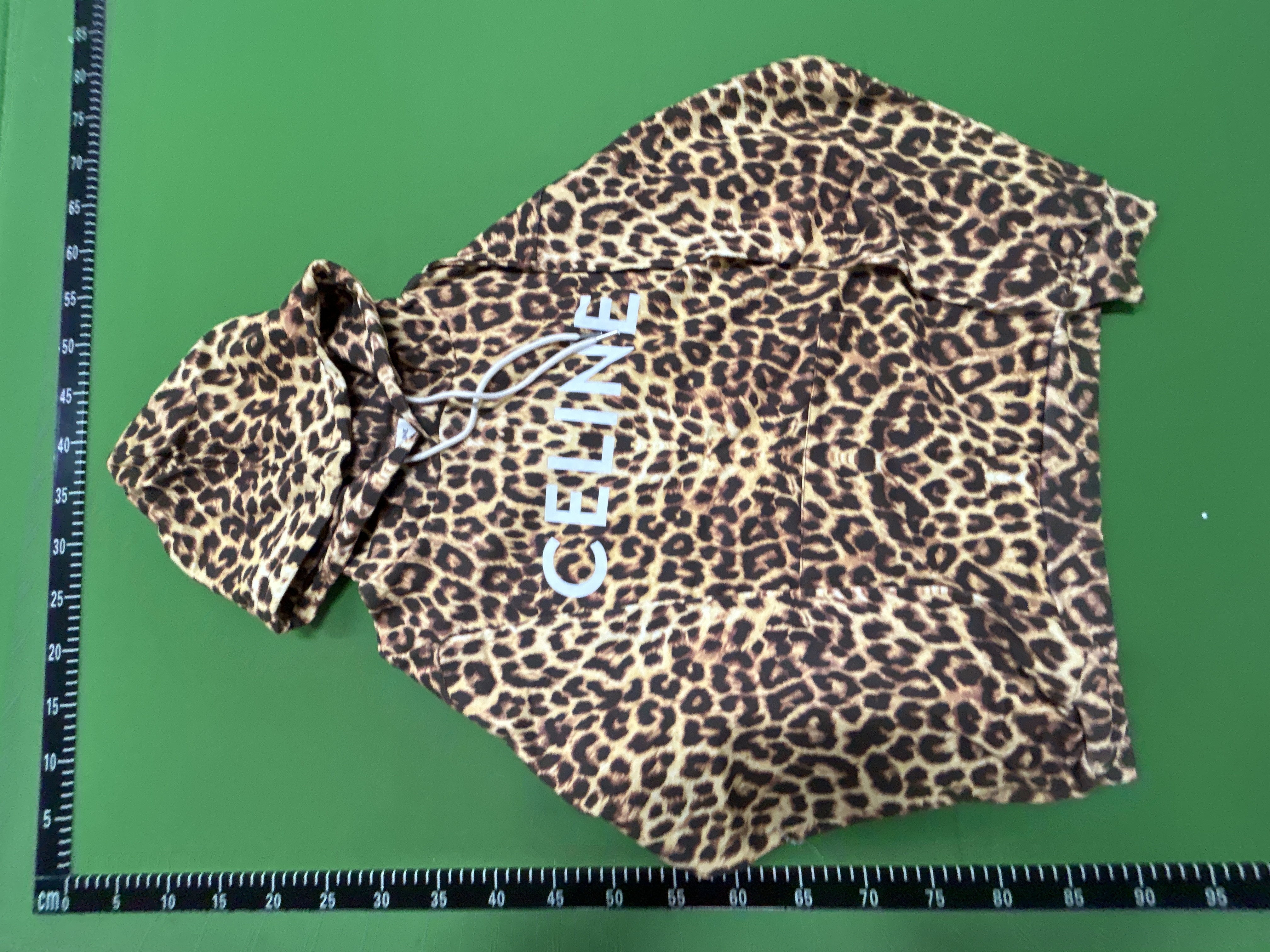 Foto QC 3 de Celine Hoodie Logo Leopard Print