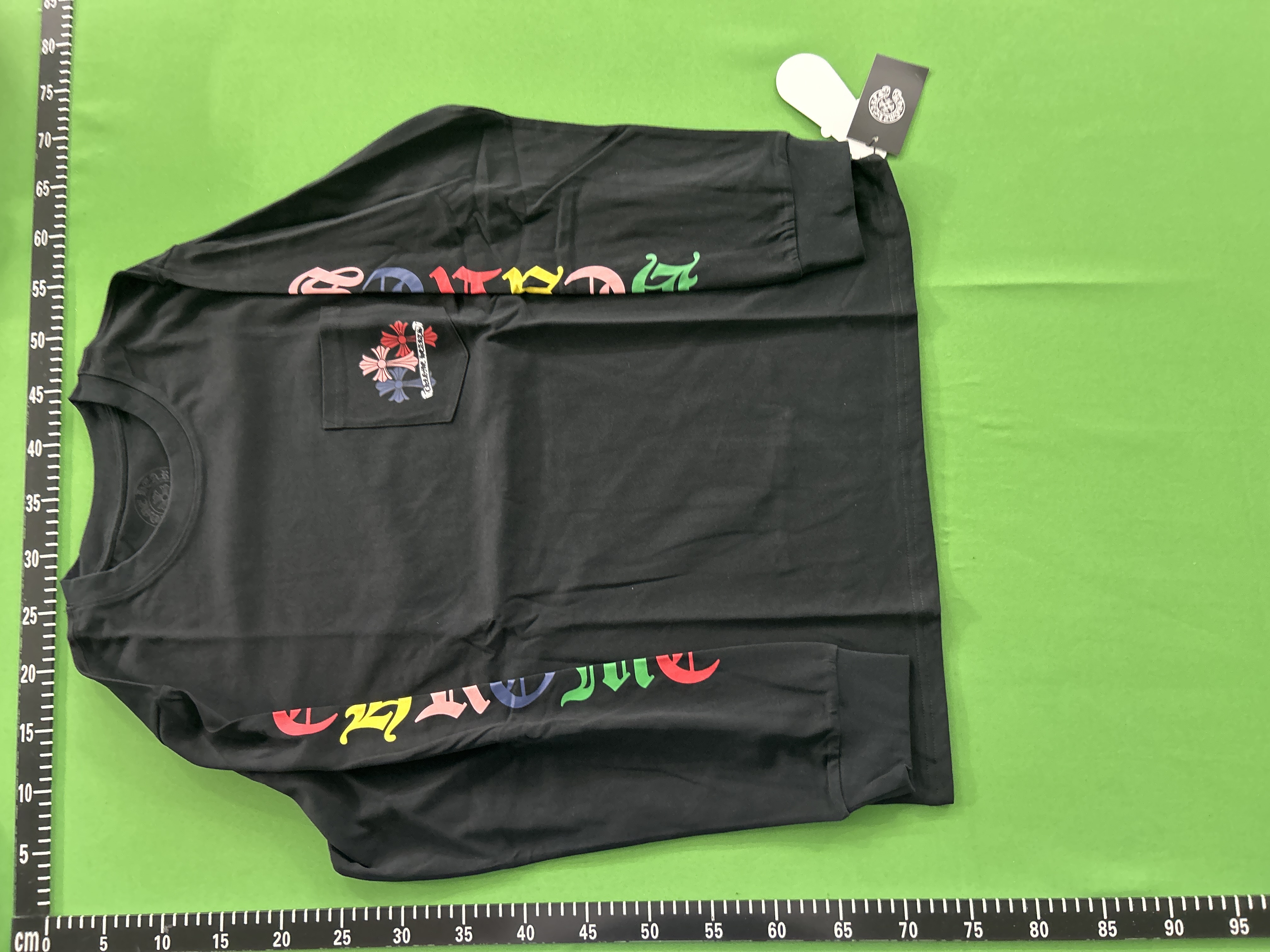 Foto QC 2 de Chrome Hearts Horseshoe Logo Raglan Long-Sleeve T-shirt White Black