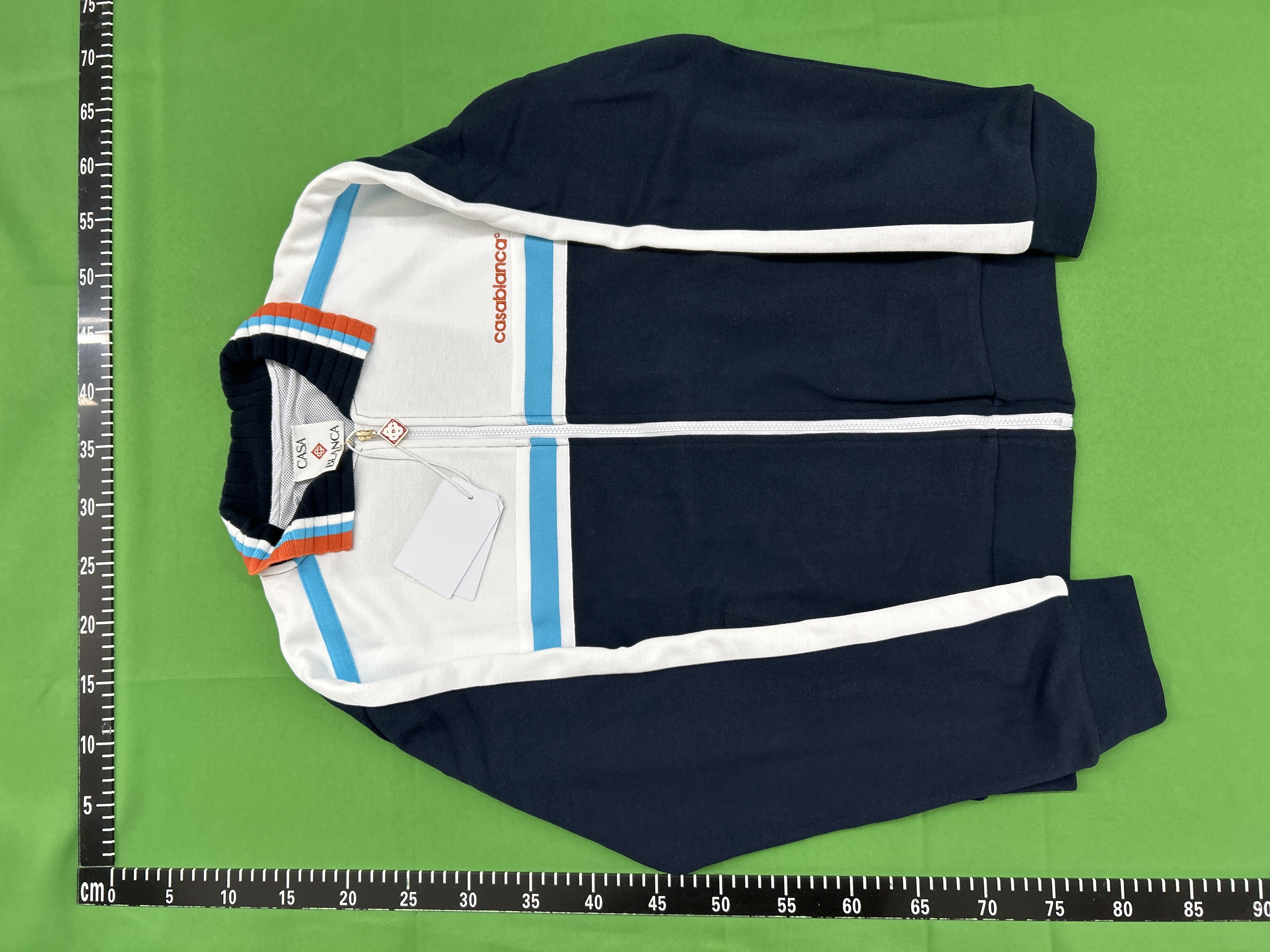 Foto QC 2 de Casablanca Crochet Stripe Cardigan Navy Multicolor
