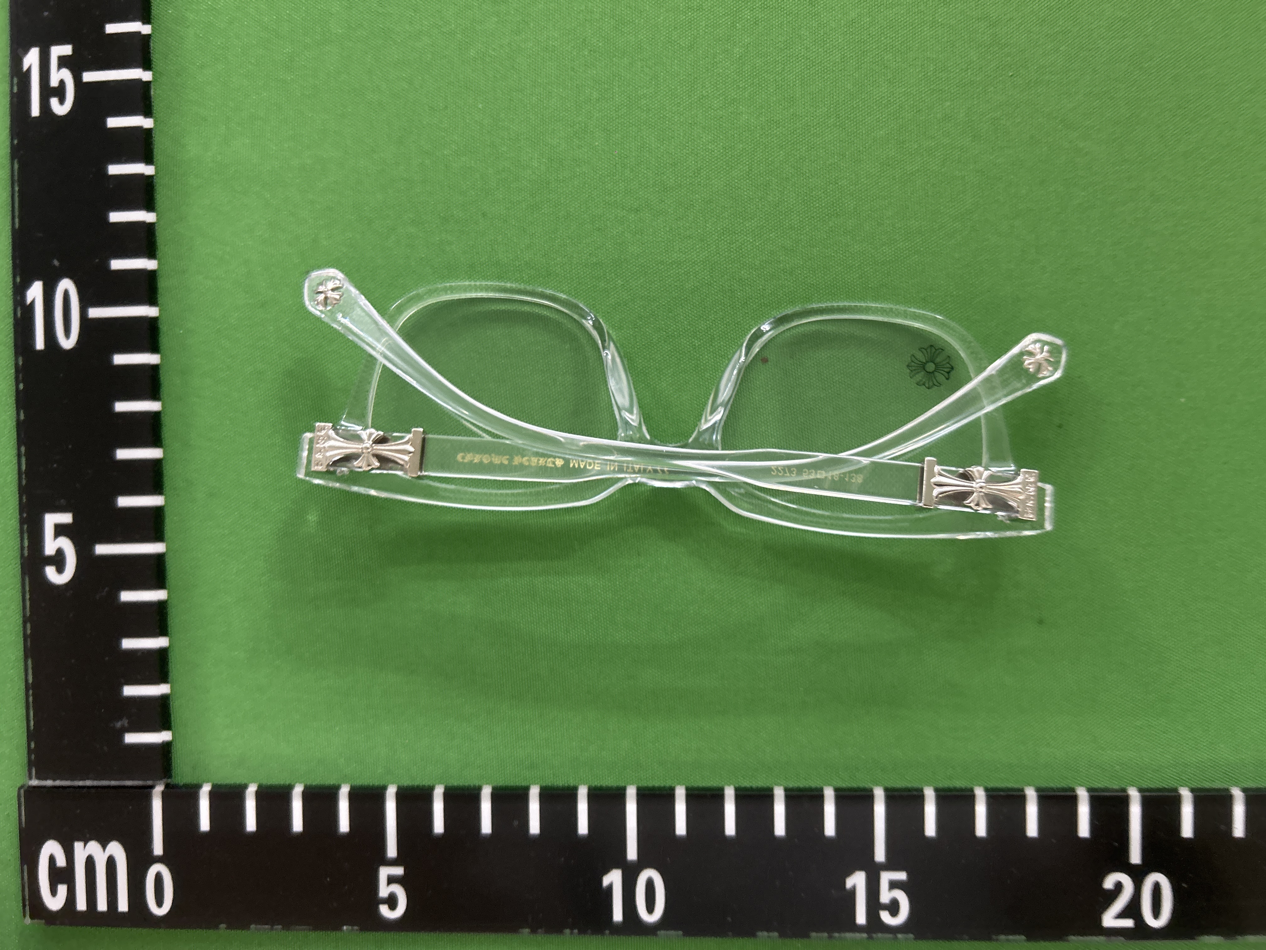 Foto QC 7 de Chrome Hearts Square-Frame Acetate Eyeglasses Clear (2273)