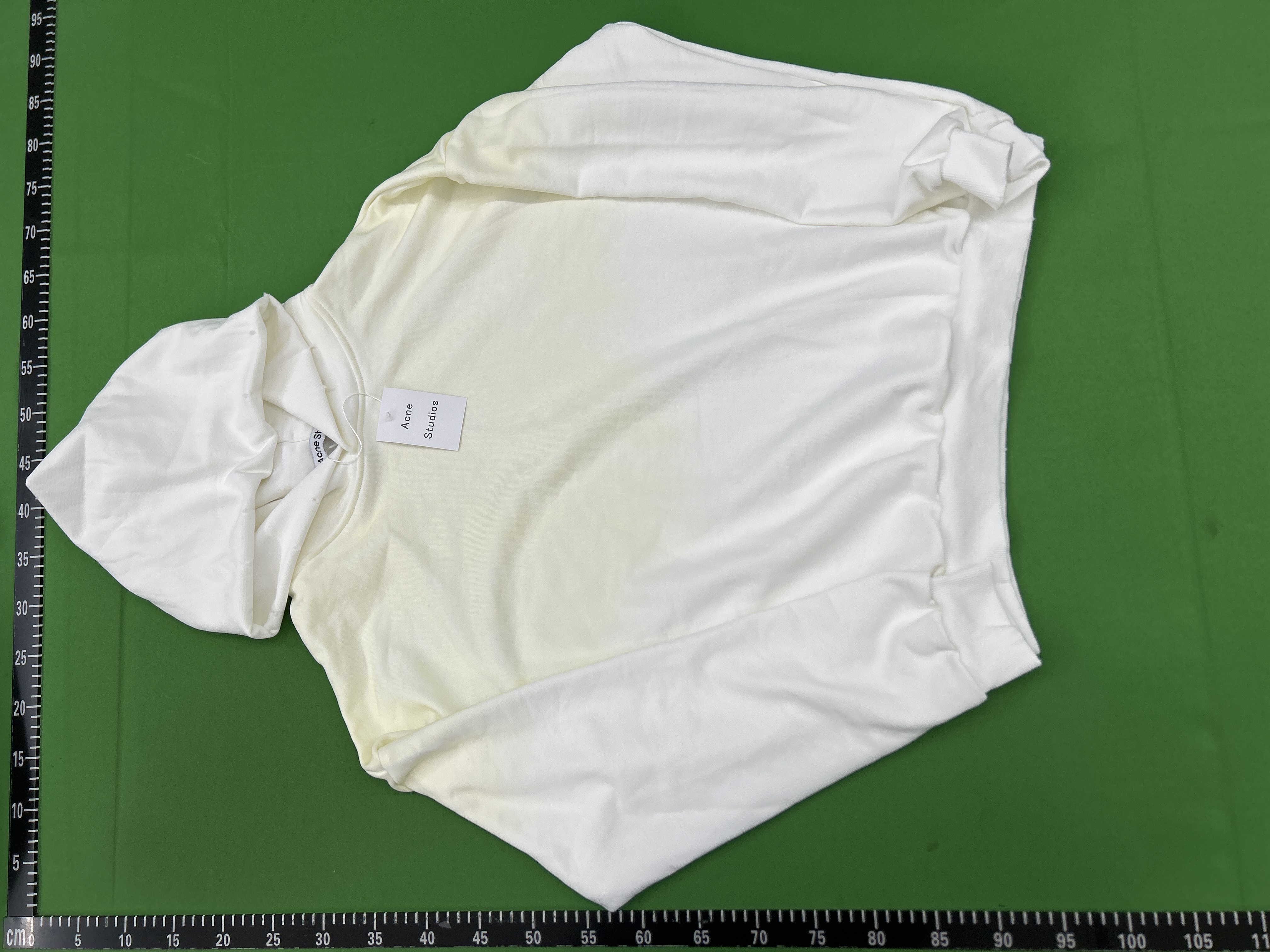 Foto QC 2 de Acne Studios Hoodie Stockholm 1996 Distressed Logo White