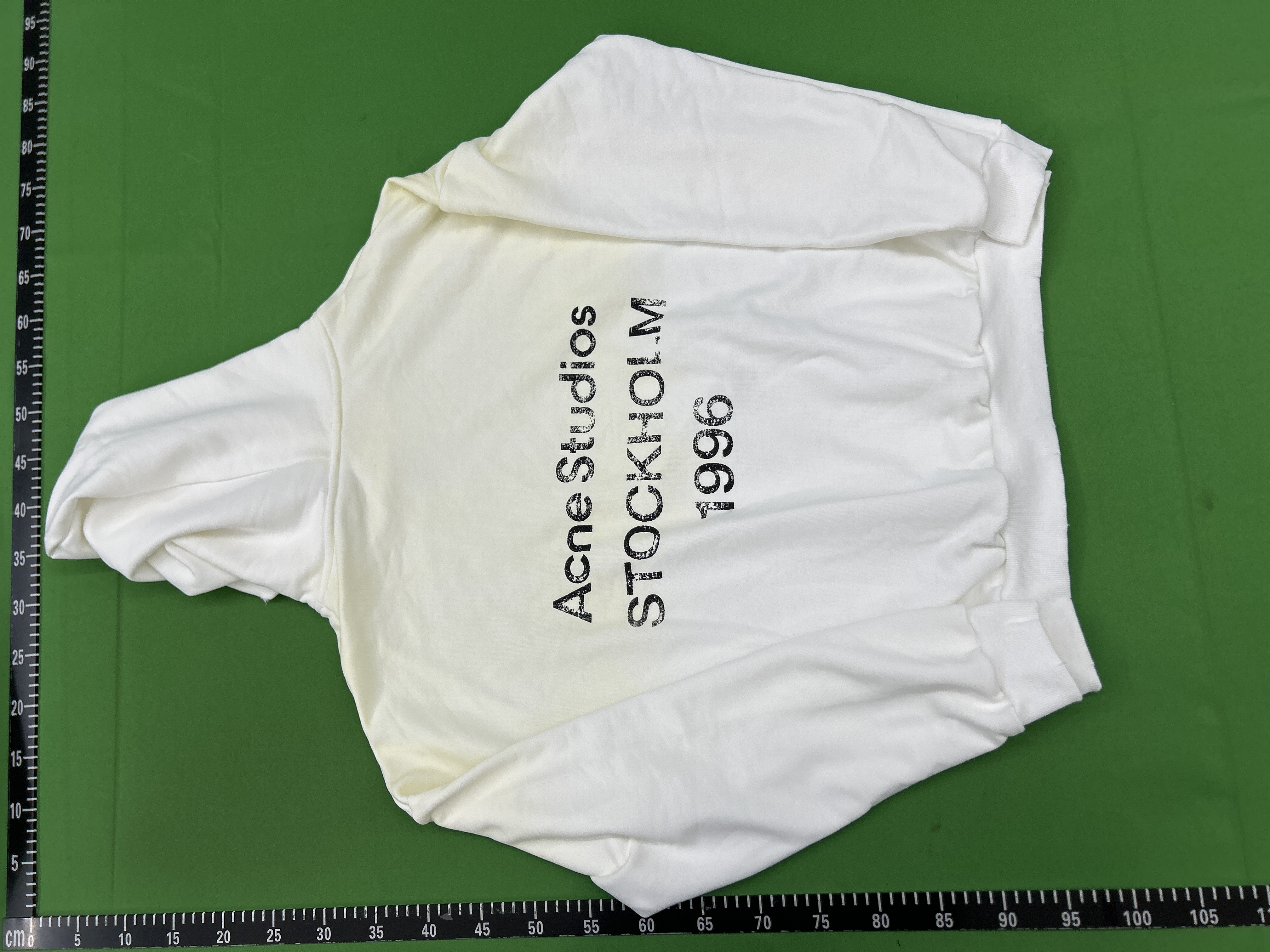 Foto QC 3 de Acne Studios Hoodie Stockholm 1996 Distressed Logo White