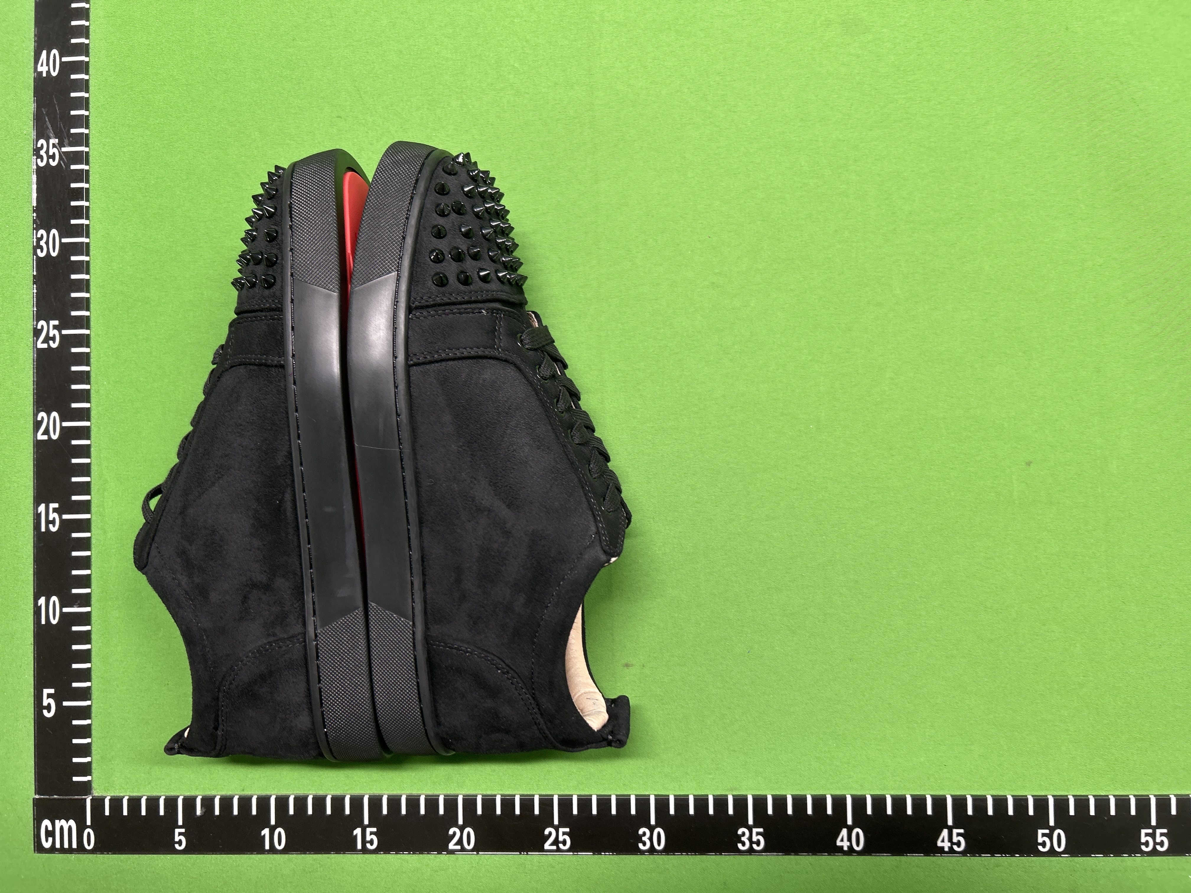 Foto QC 7 de Christian Louboutin Louis Junior Leather Low-Top Red Metallic Trim