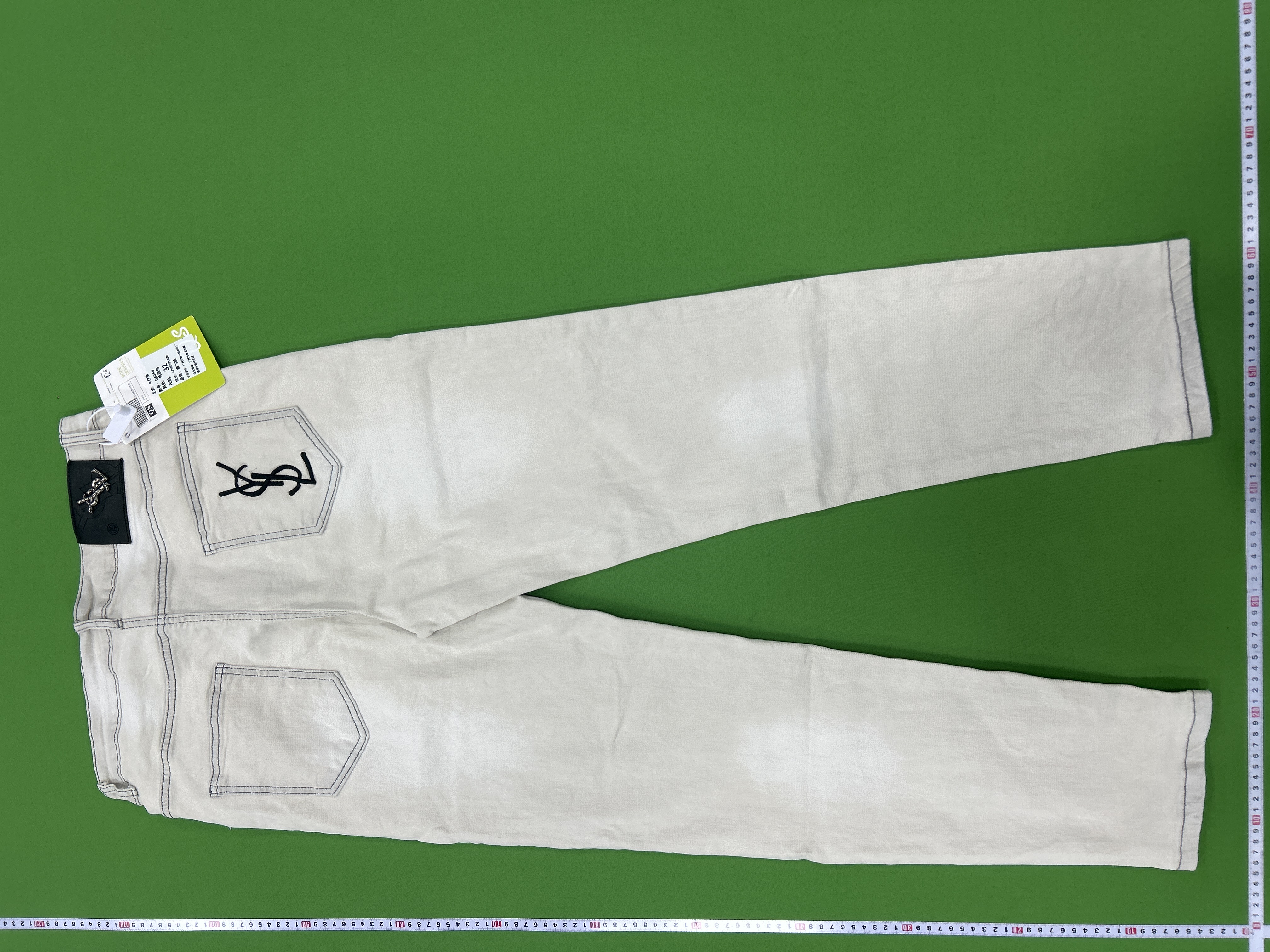 Foto QC 3 de Saint Laurent Jeans YSL Embroidery Off-White