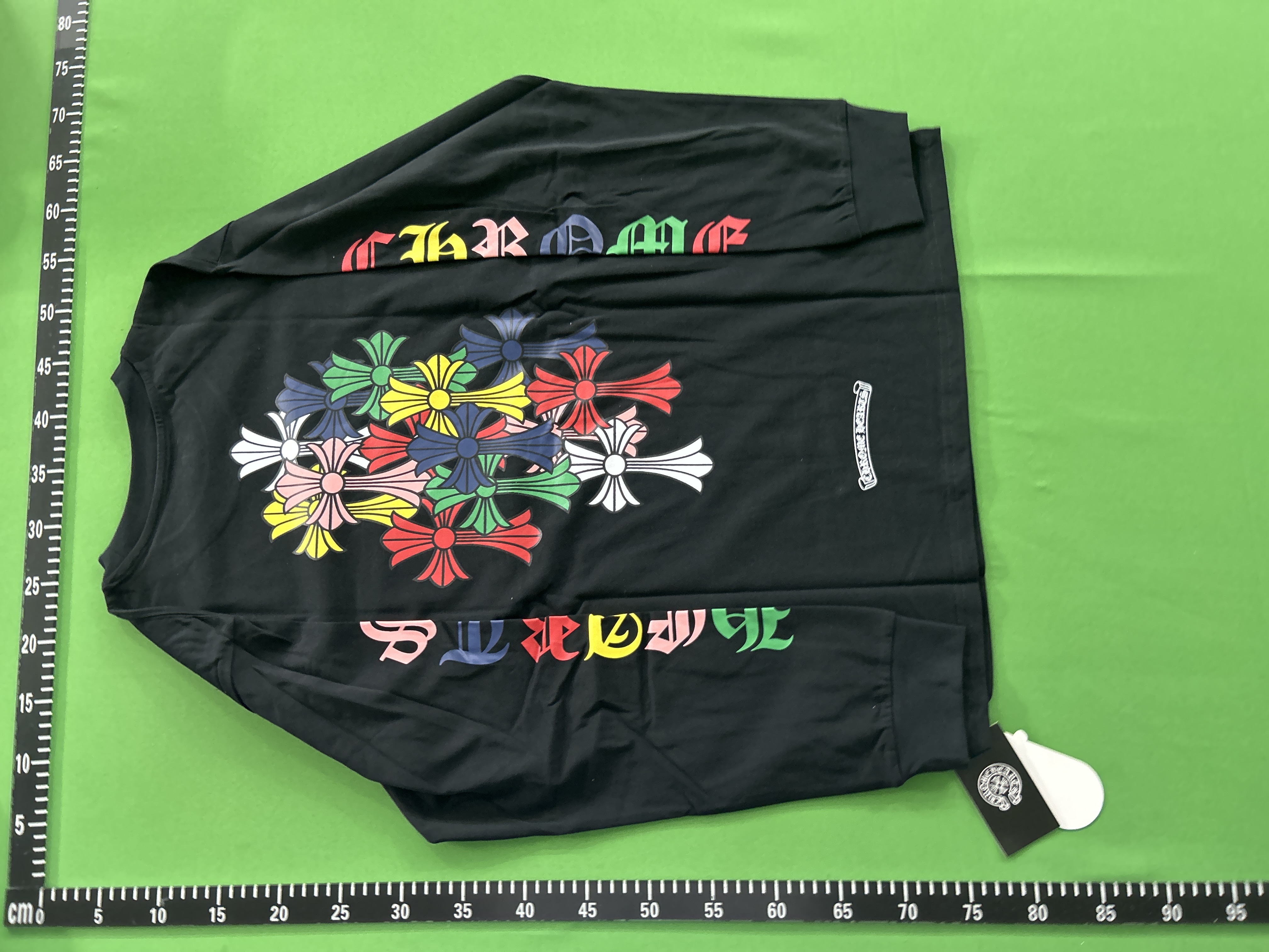 Foto QC 3 de Chrome Hearts Horseshoe Logo Raglan Long-Sleeve T-shirt White Black