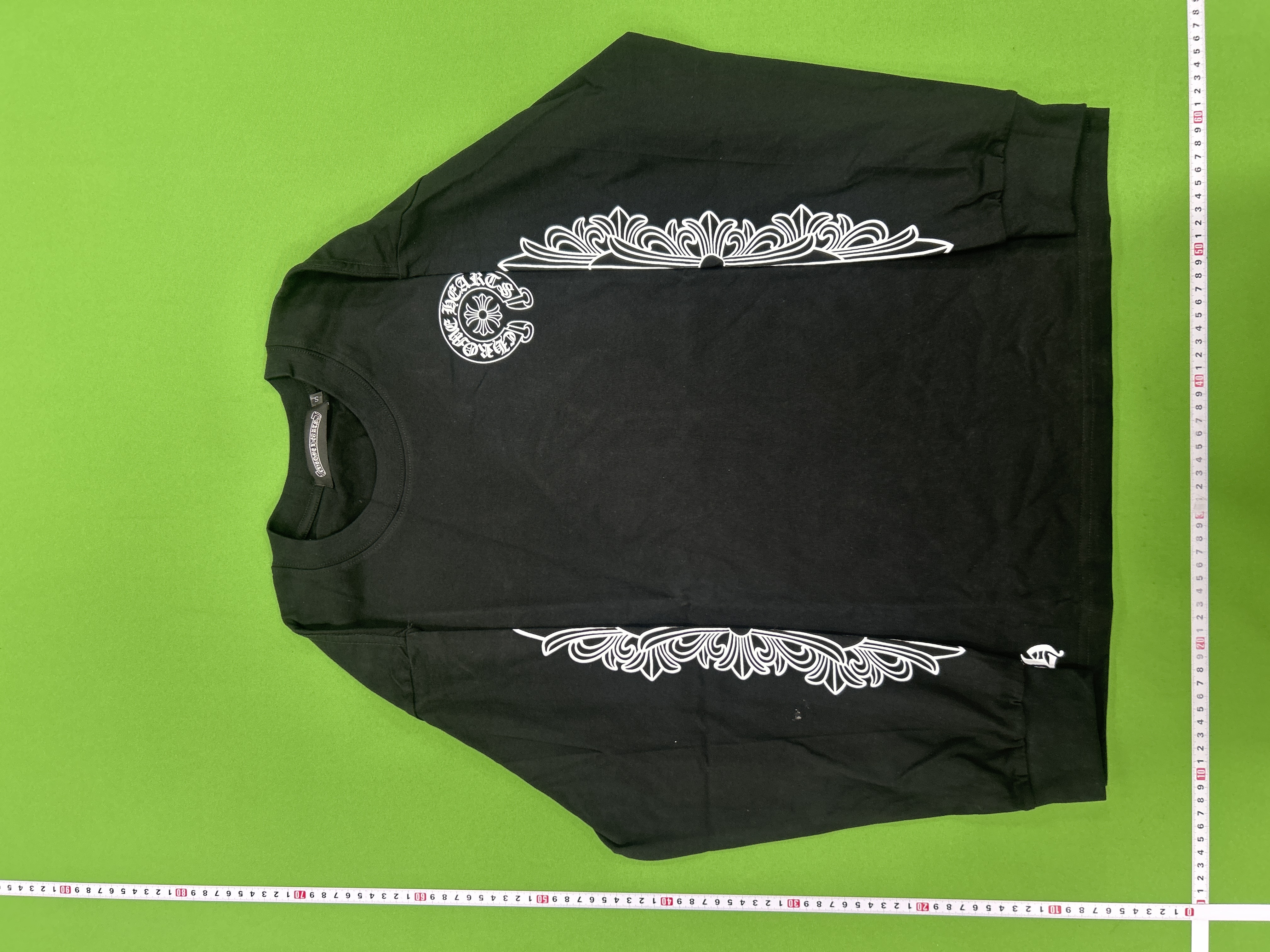 Foto QC 4 de Chrome Hearts T-shirt Hollywood Triple Cross Long-sleeve Black Orange