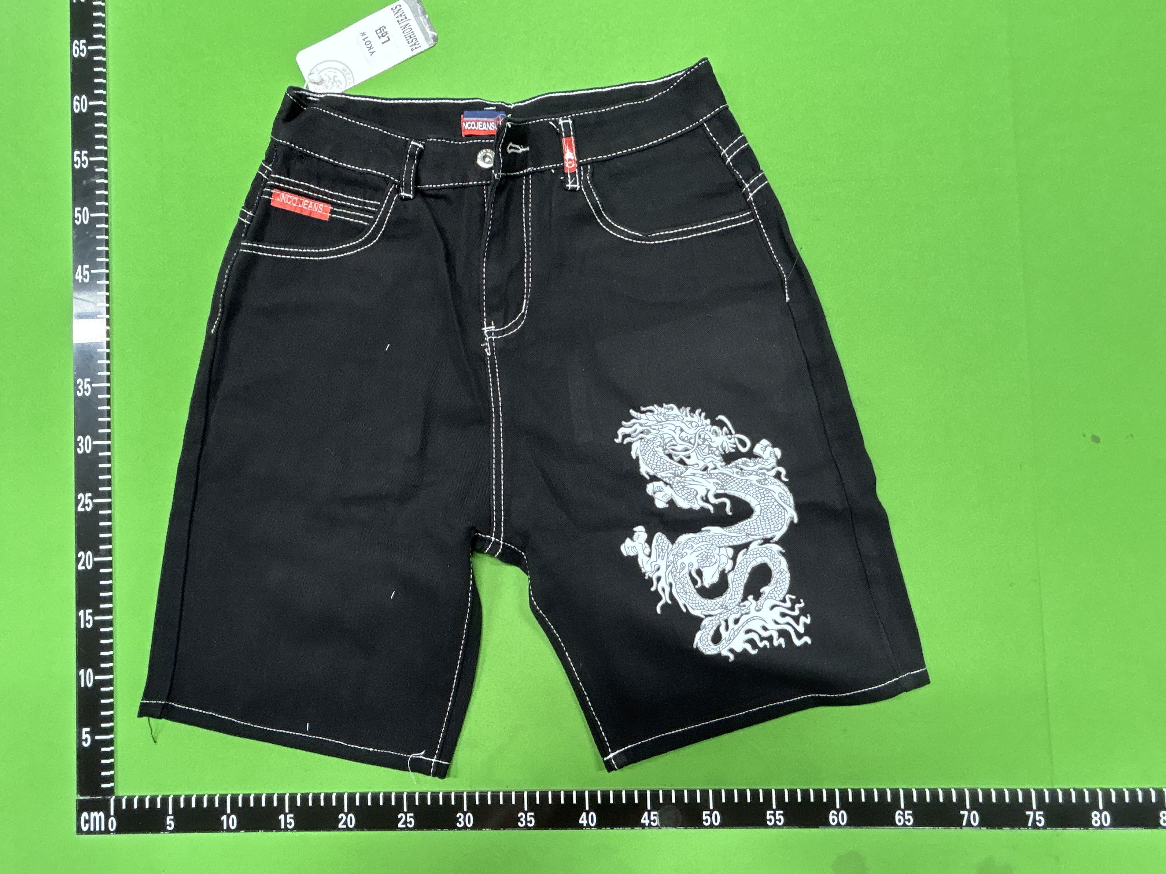 Foto QC 7 de Other Yin Yang Denim Shorts Contrast Stitching Black