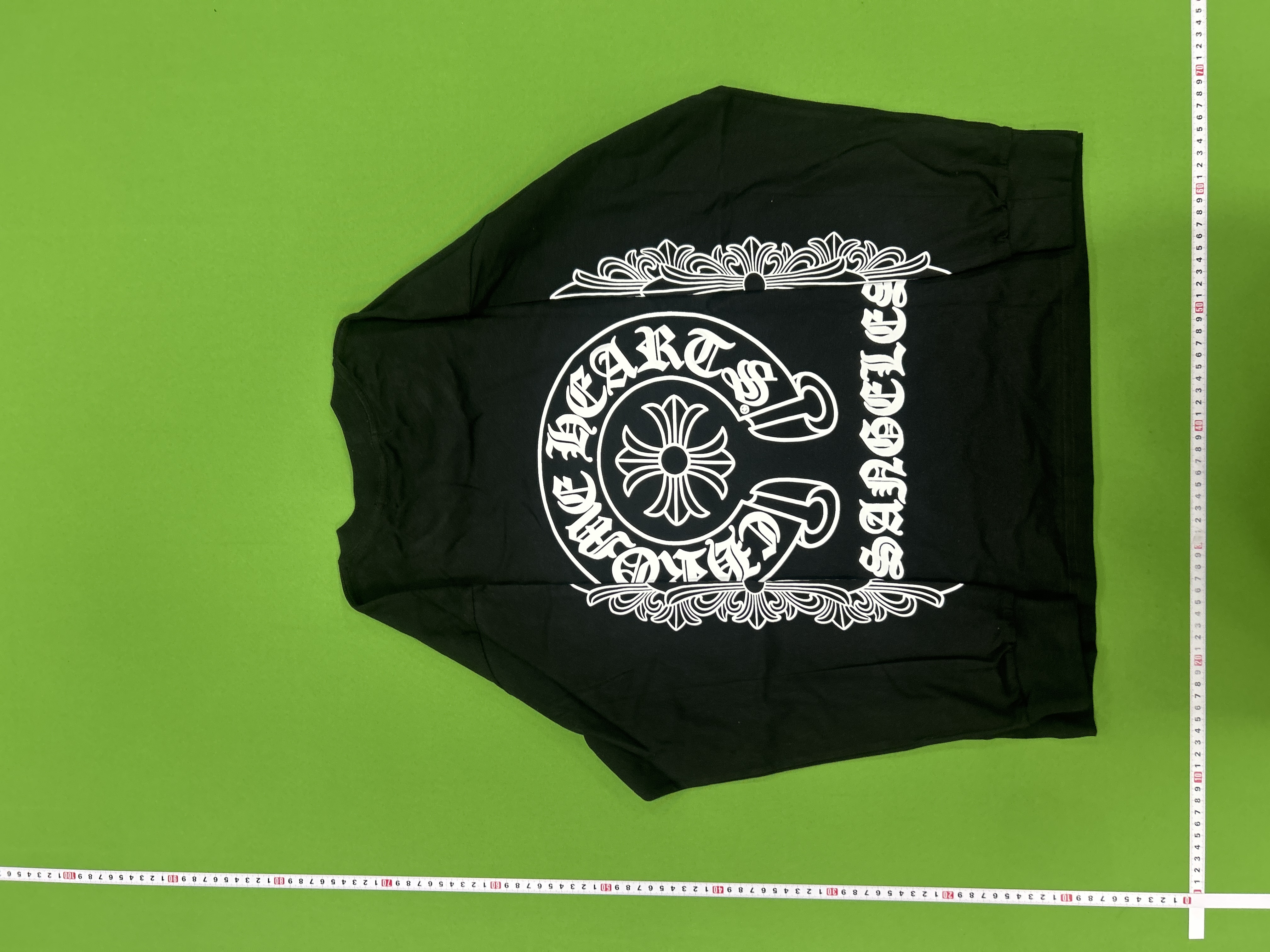 Foto QC 3 de Chrome Hearts T-shirt Hollywood Triple Cross Long-sleeve Black Orange