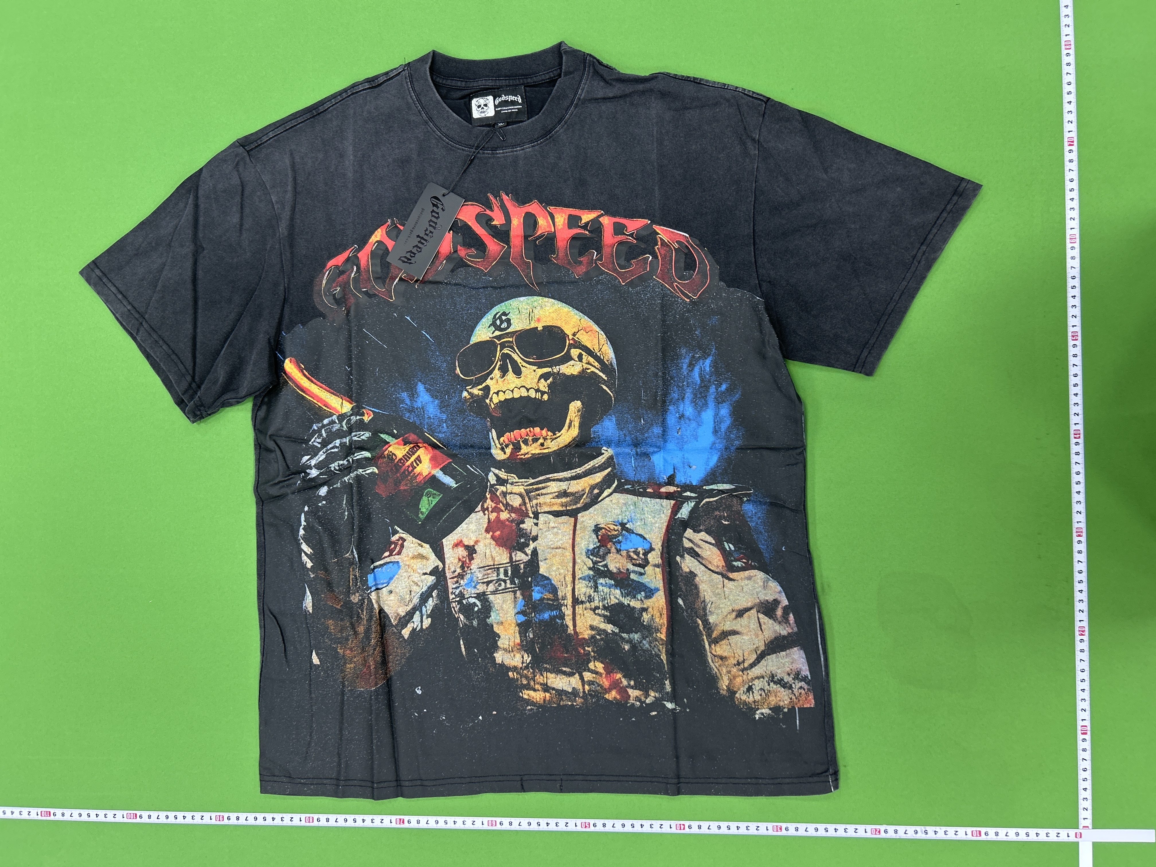 Foto QC 4 de Godspeed T-shirt Skeleton Baseball Player Blue