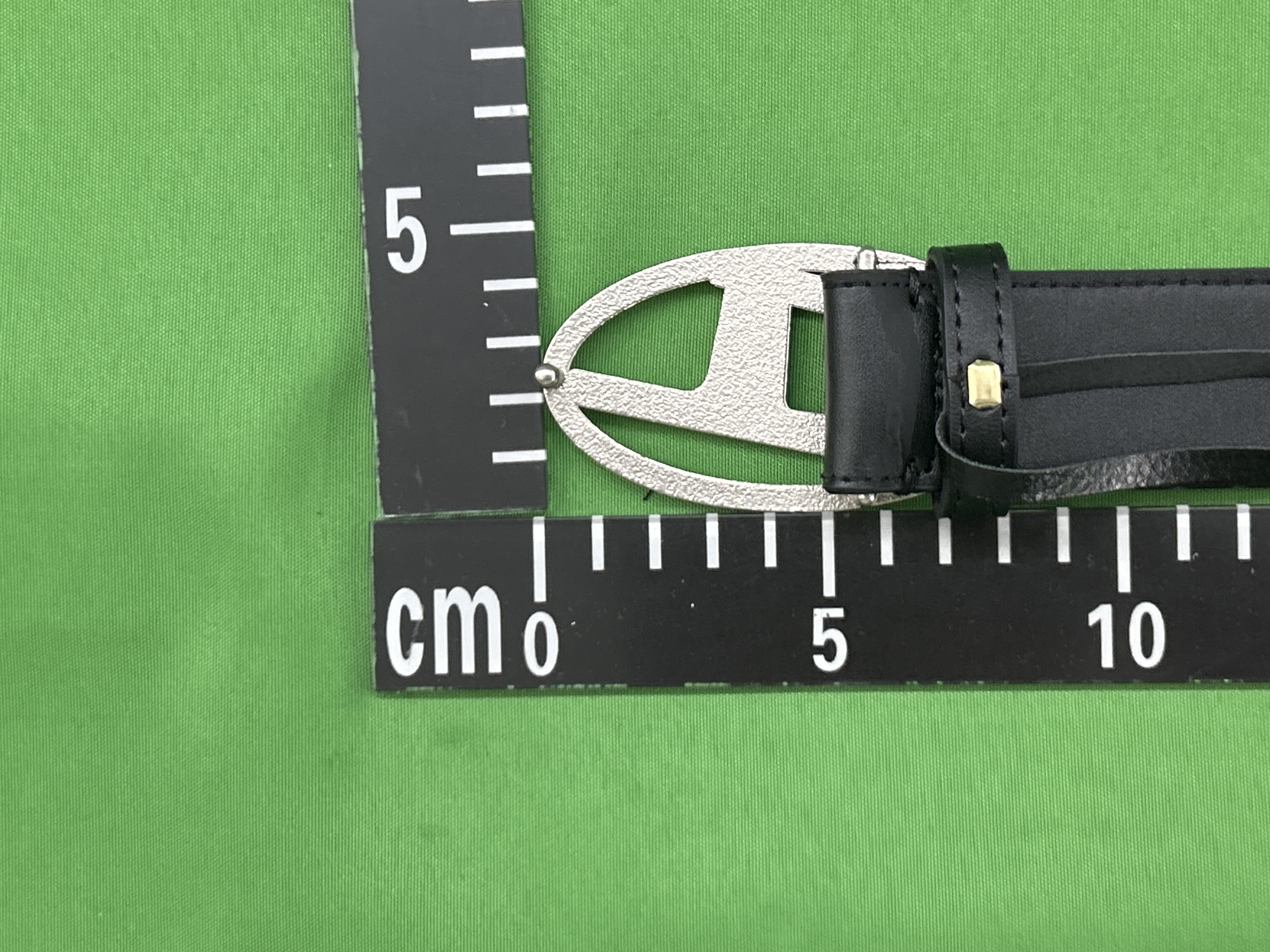 Foto QC 2 de Diesel B-1DR Oval D Logo Belt Black