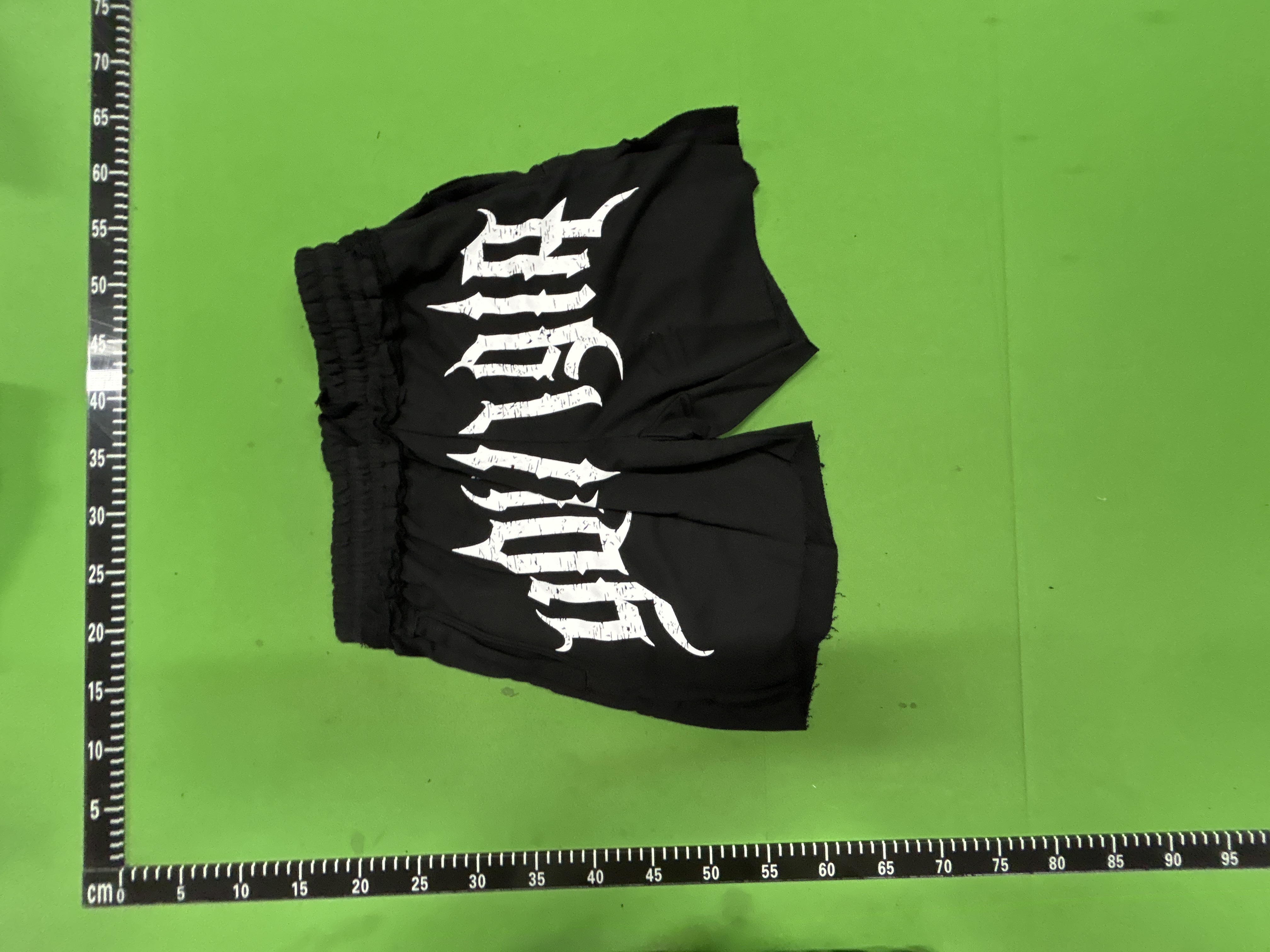 Foto QC 7 de YoungLA Sweat Shorts Raw Hem Gothic Logo Black