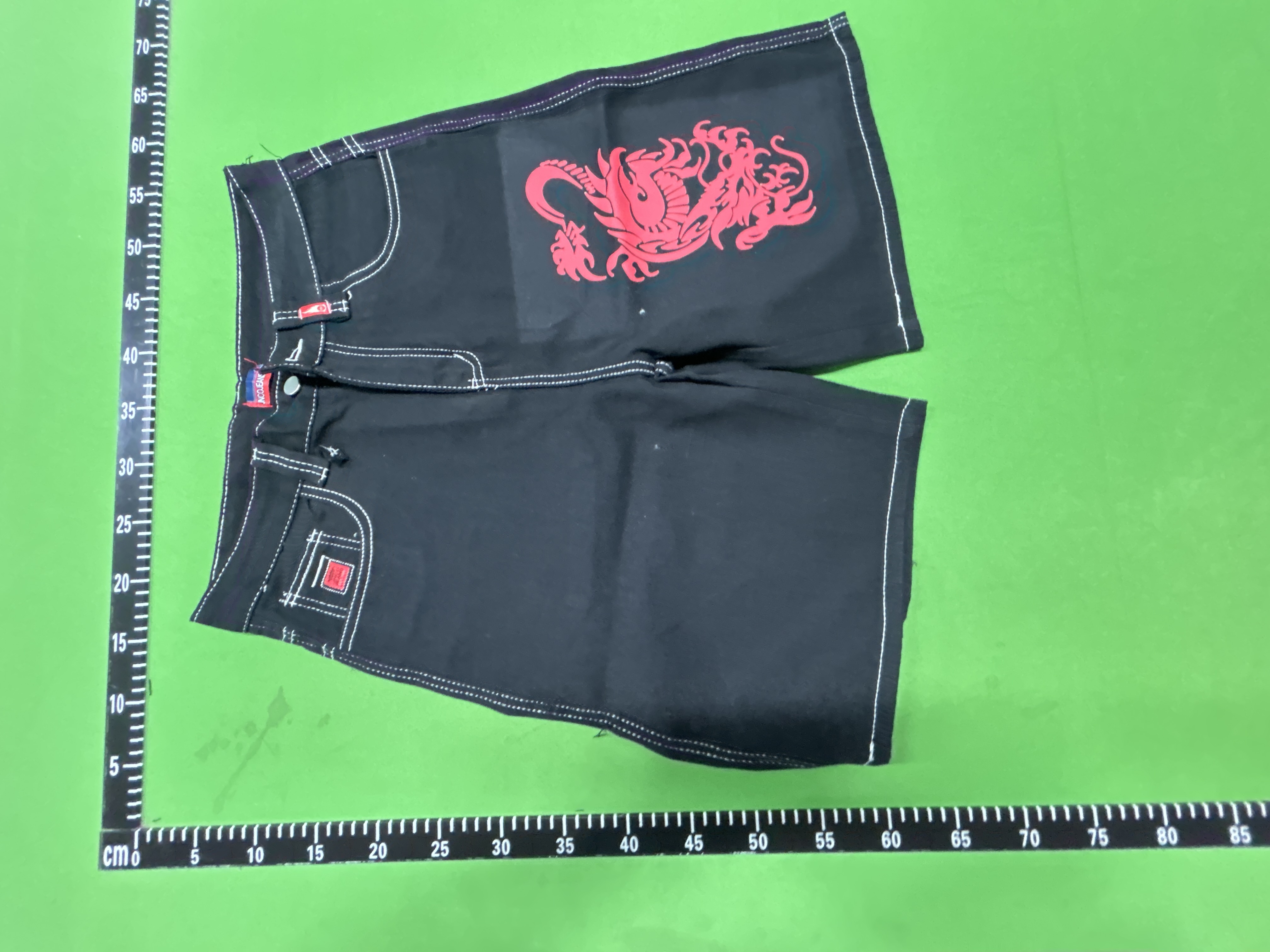Foto QC 3 de Other Yin Yang Denim Shorts Contrast Stitching Black