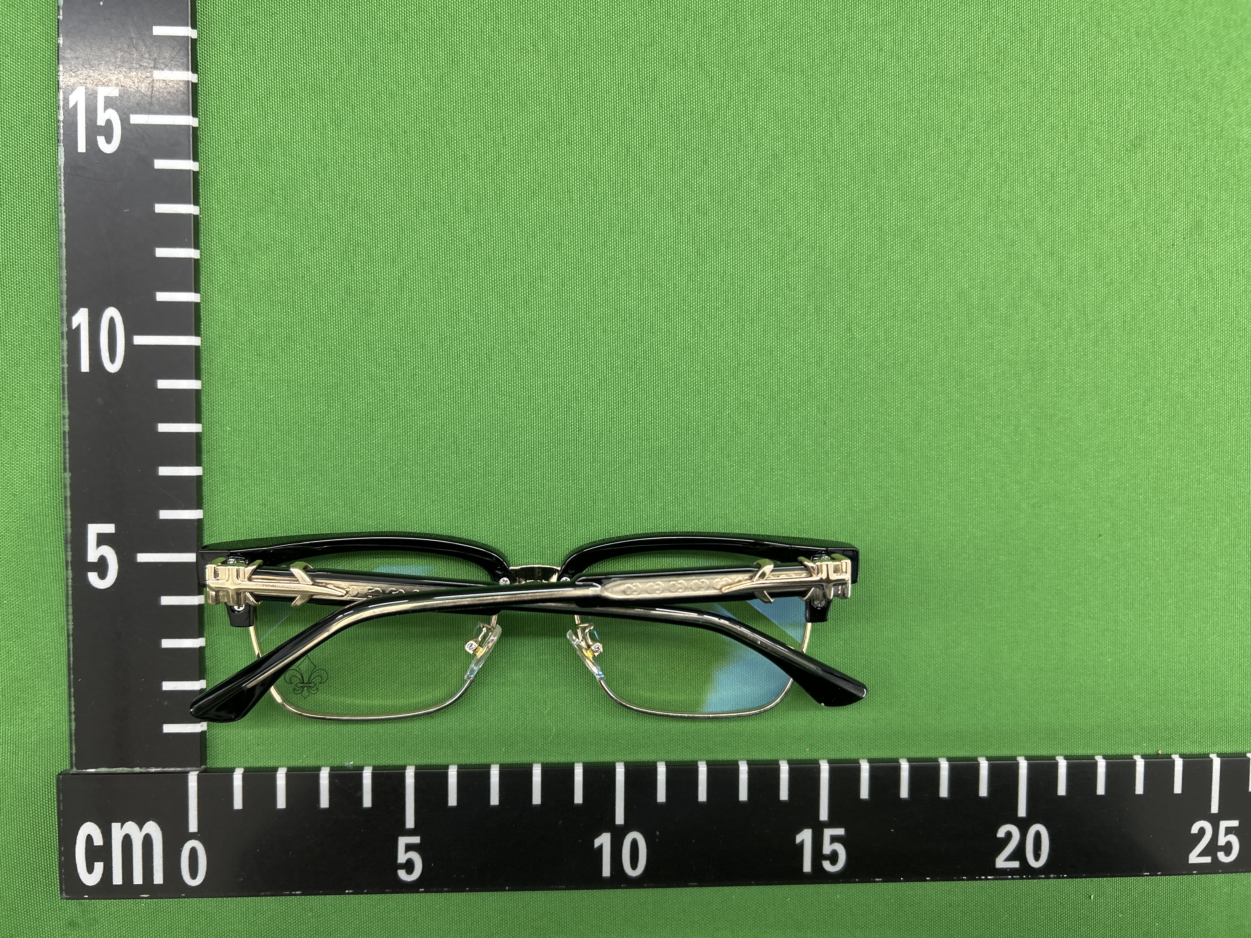 Foto QC 3 de Chrome Hearts Square-Frame Acetate and Metal Eyeglasses Black Gold Clear (8010)