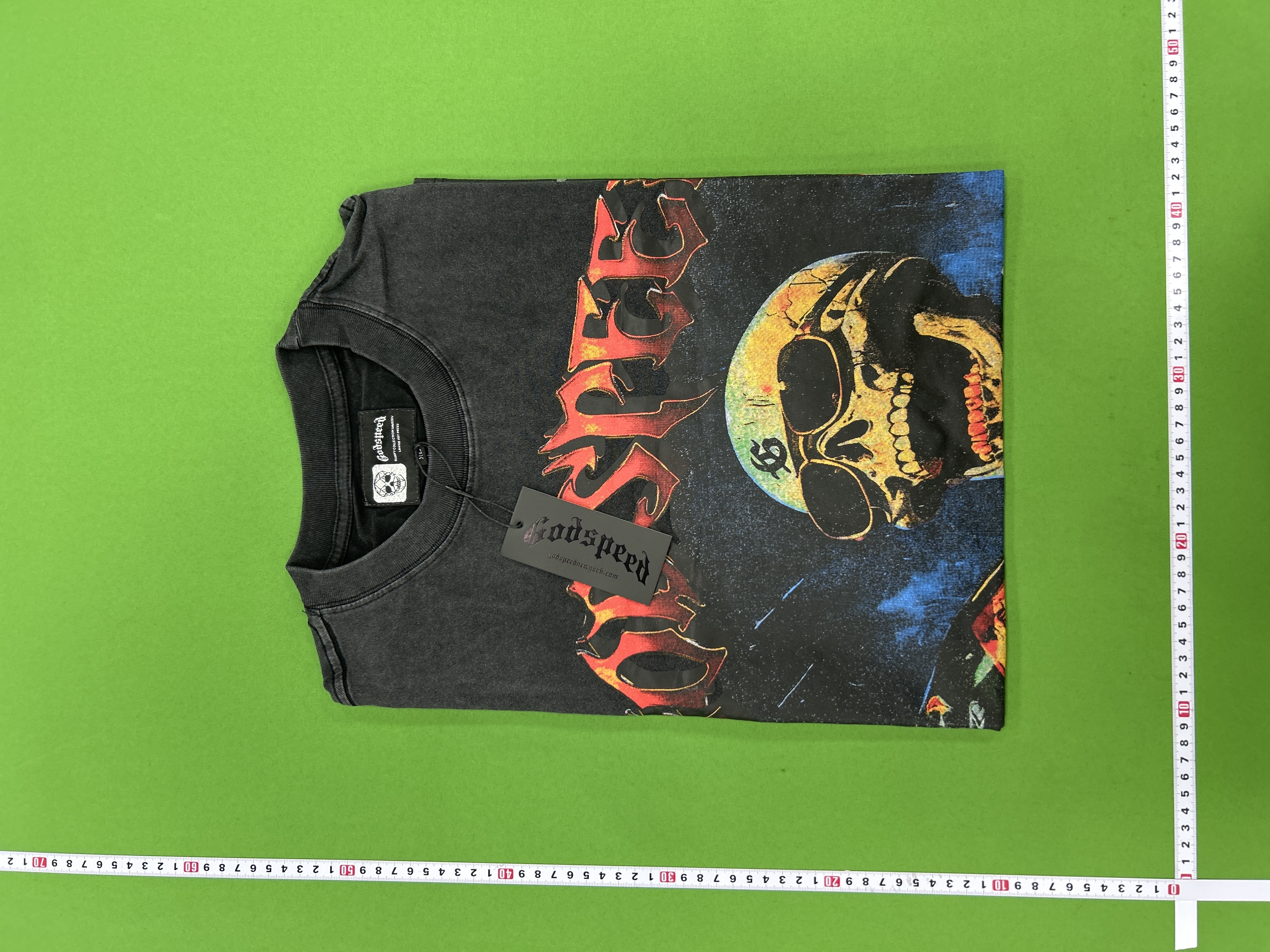 Foto QC 1 de Godspeed T-shirt Skeleton Baseball Player Blue