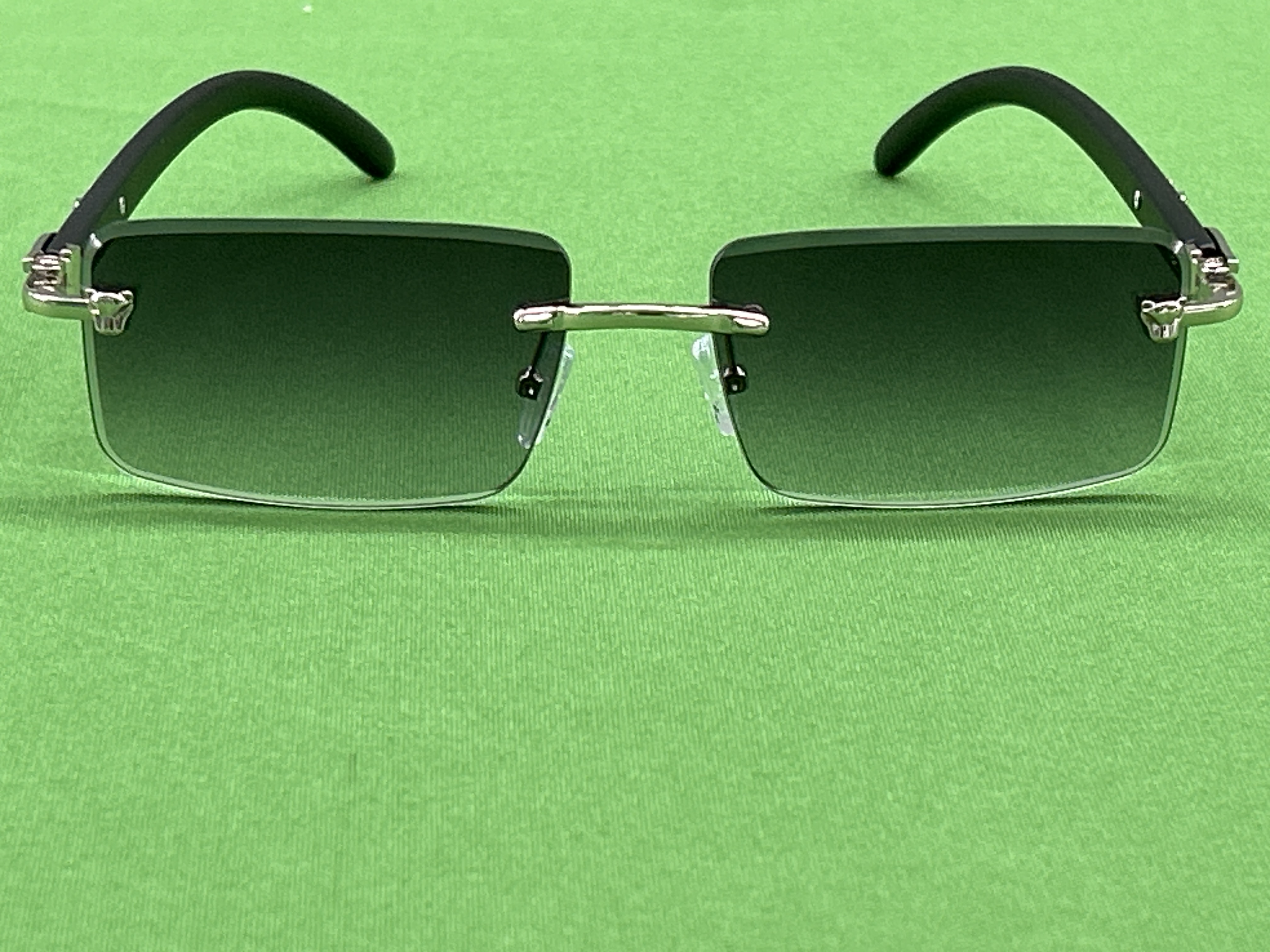 Foto QC 8 de Cartier Panthère Rectangle Metal Wood Sunglasses Gold Brown Clear (CT0065O)