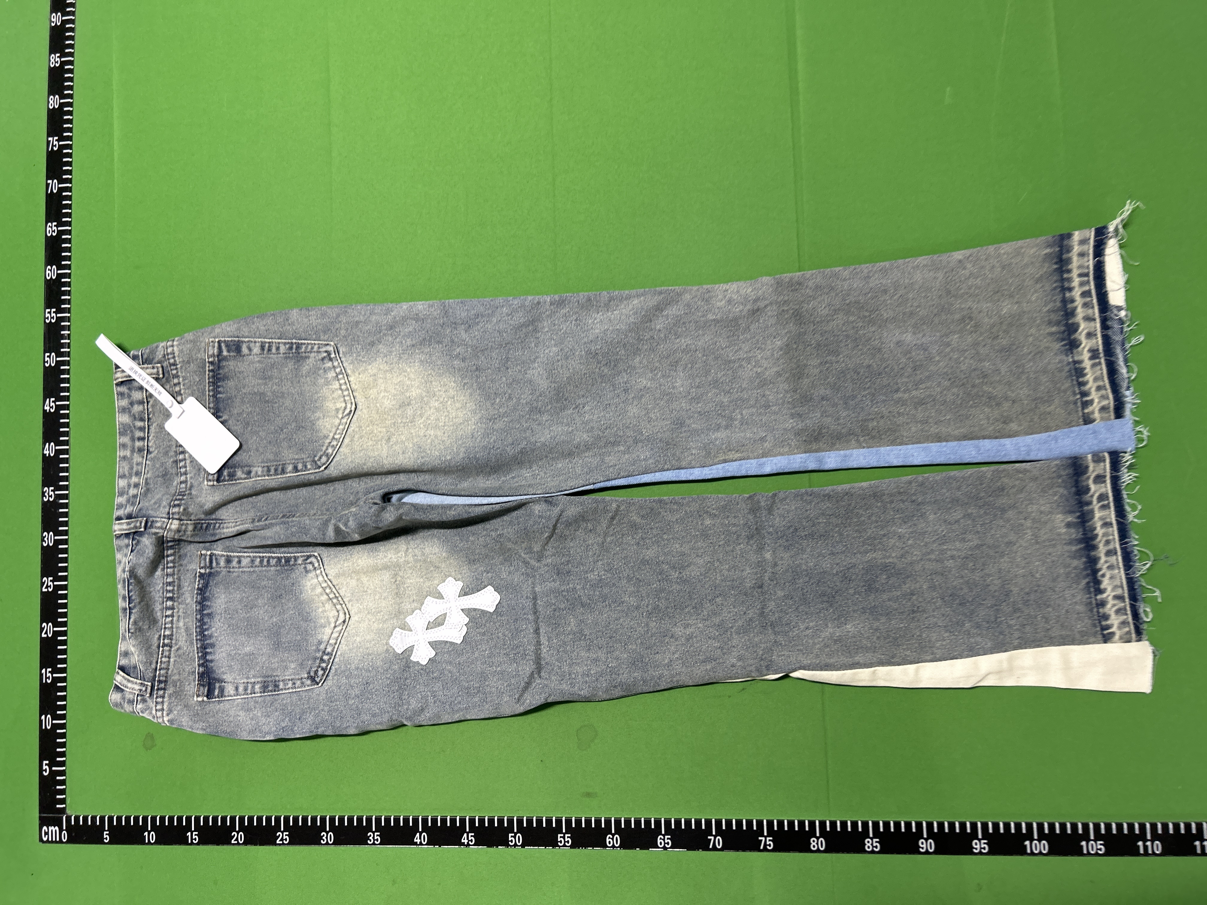 Foto QC 4 de Chrome Hearts Jeans Cross Patch Patchwork Flare Grey