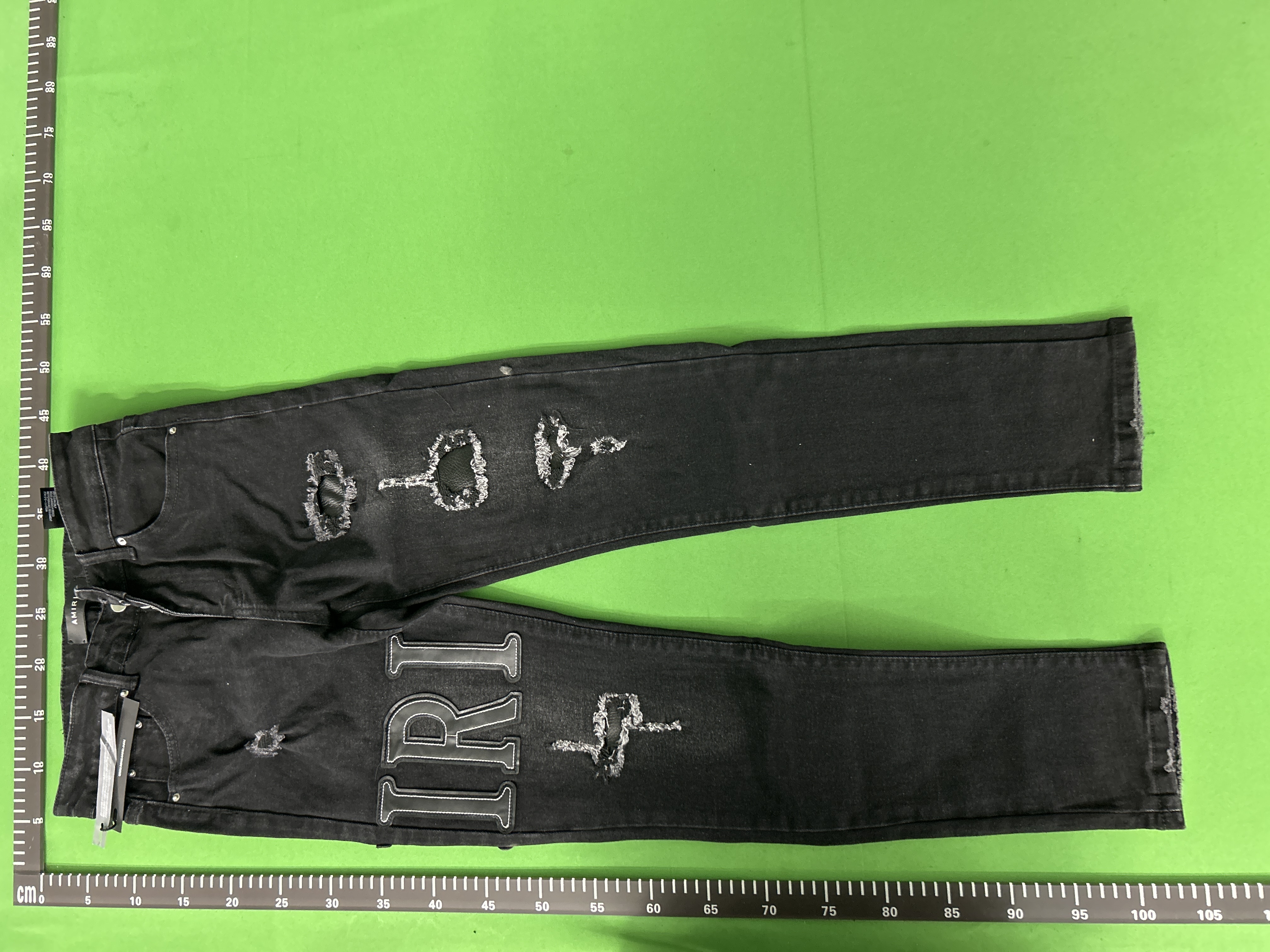 Foto QC 6 de Amiri Jeans Distressed Logo Skinny Light Blue