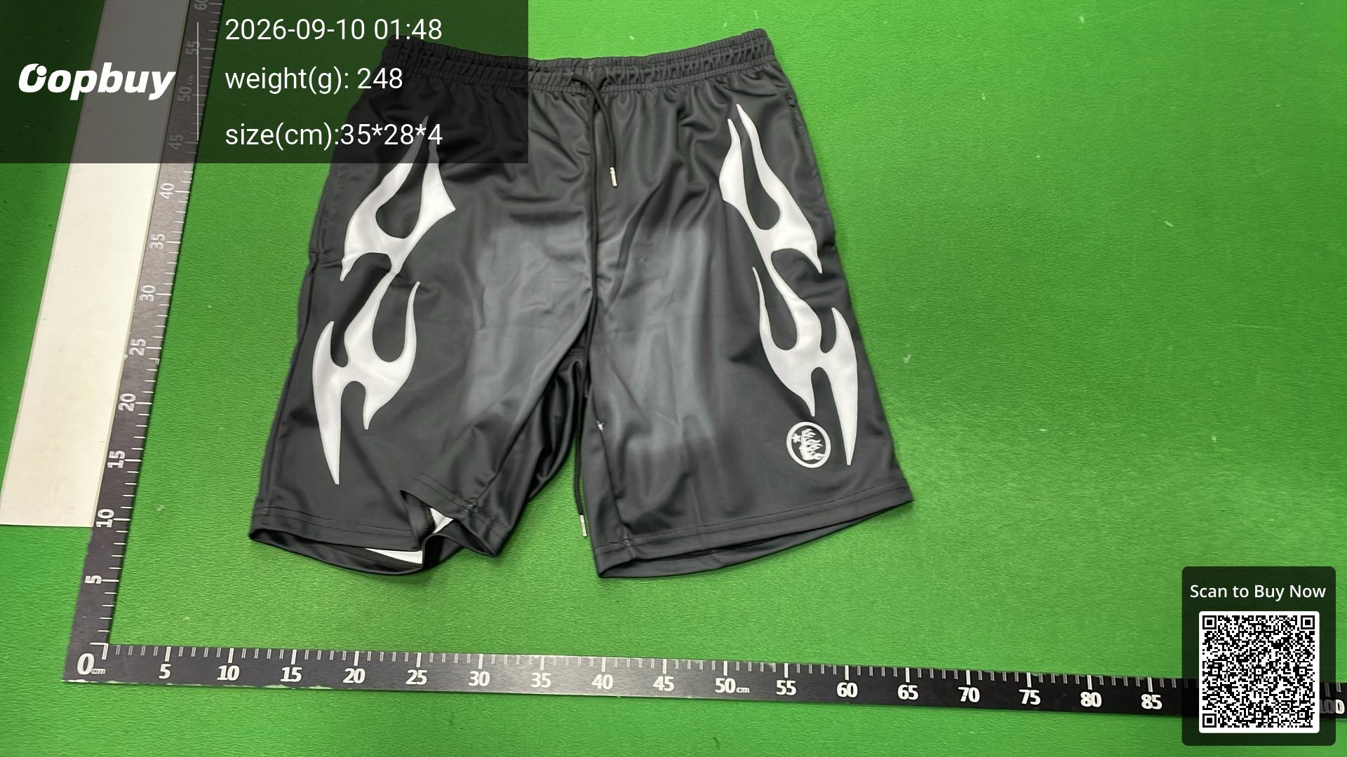 Foto QC 2 de Hellstar Sports Flame Sweat Shorts Washed Black