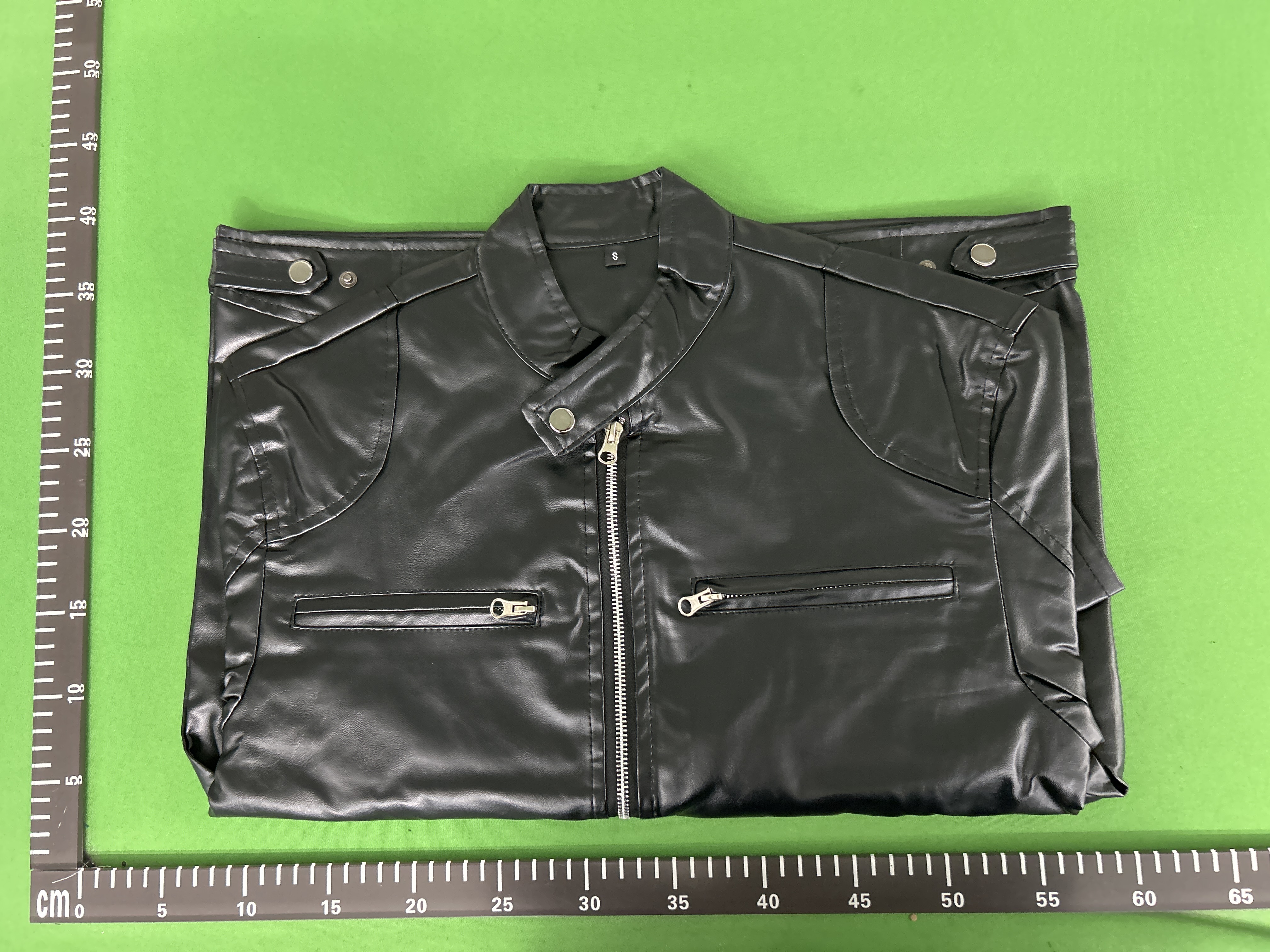 Foto QC 5 de Other Biker Jacket Stand Collar PU Leather Slim Fit Black
