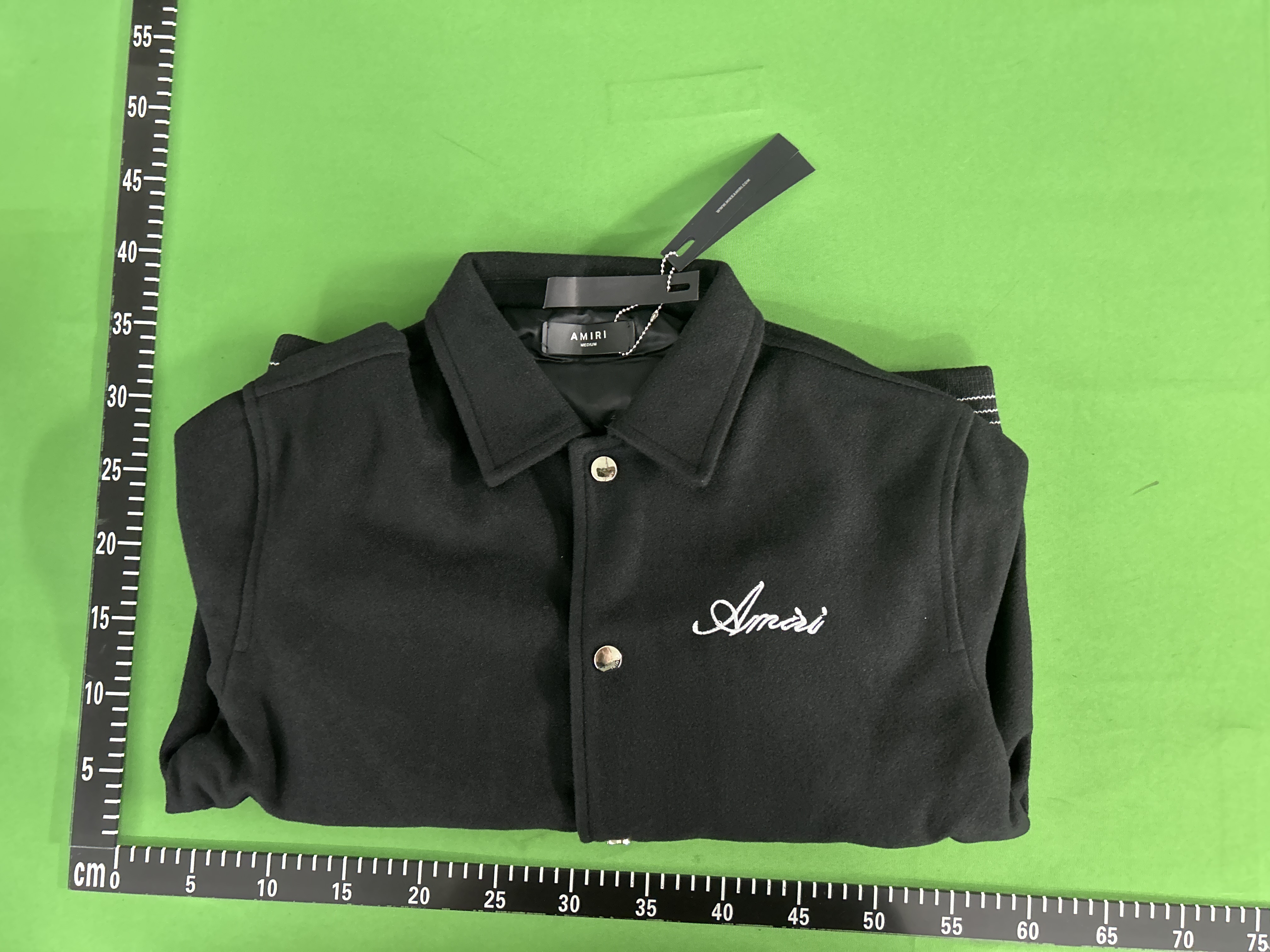 Foto QC 5 de Amiri Bones Varsity Jacket Wool Blend Brown
