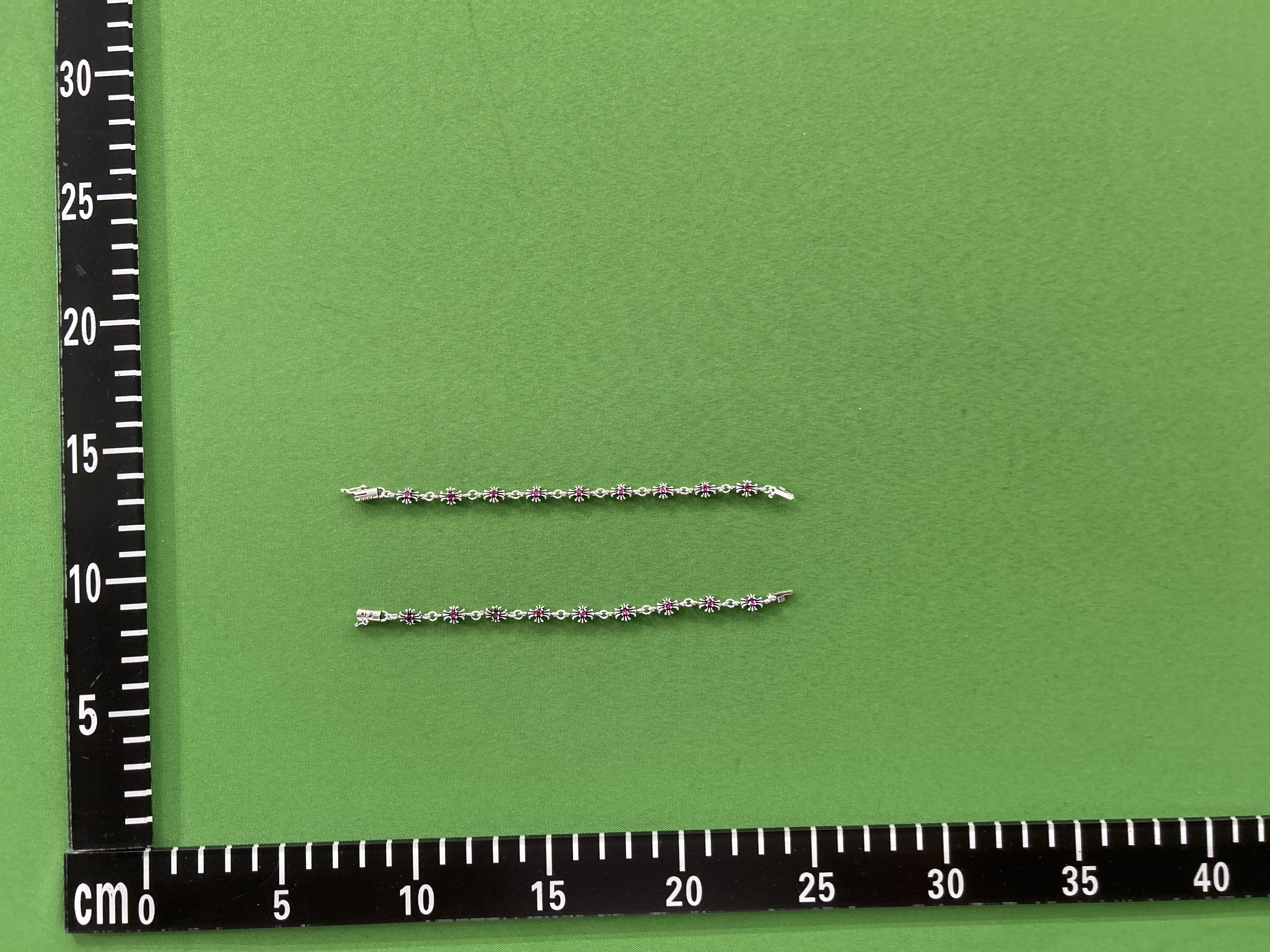 Foto QC 1 de Chrome Hearts Tiny E CH Plus Bracelet Silver Green Stone Gold