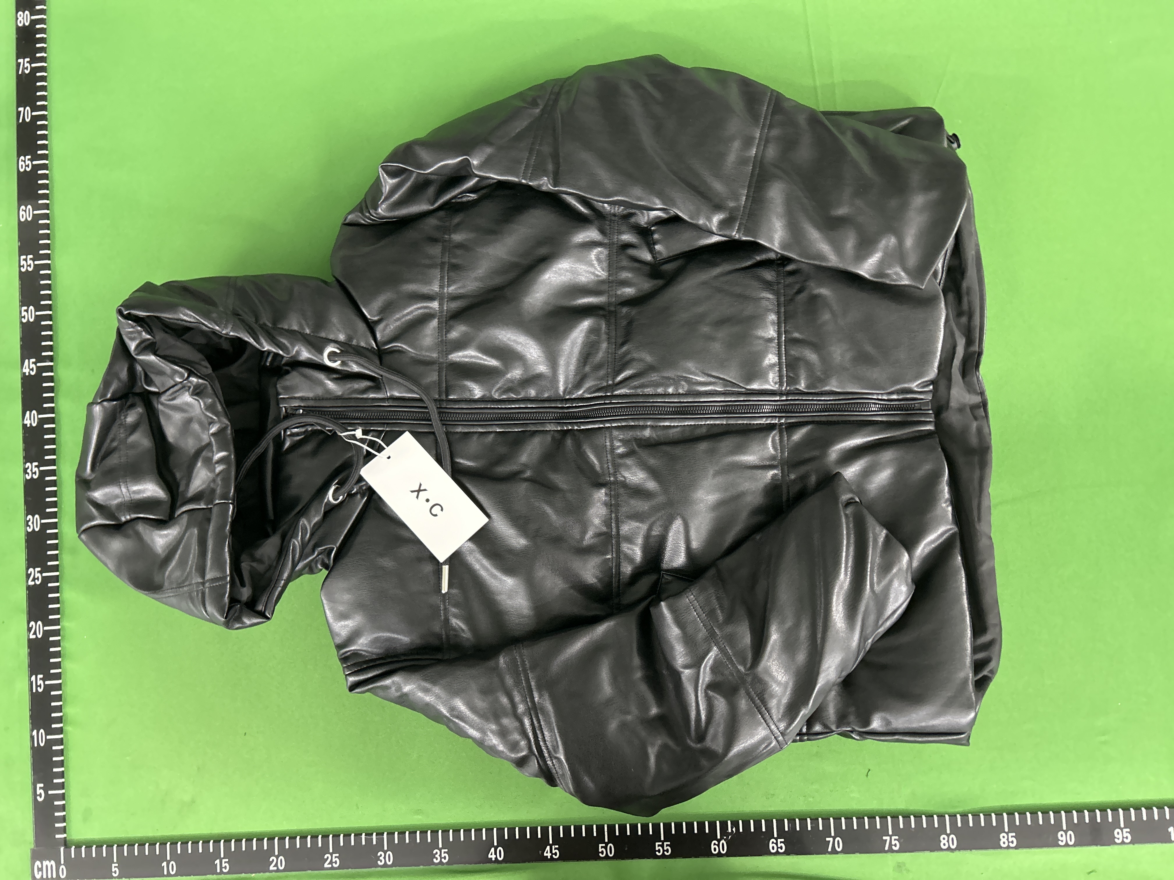 Foto QC 3 de Other Puffer Jacket Faux Leather Hooded Black