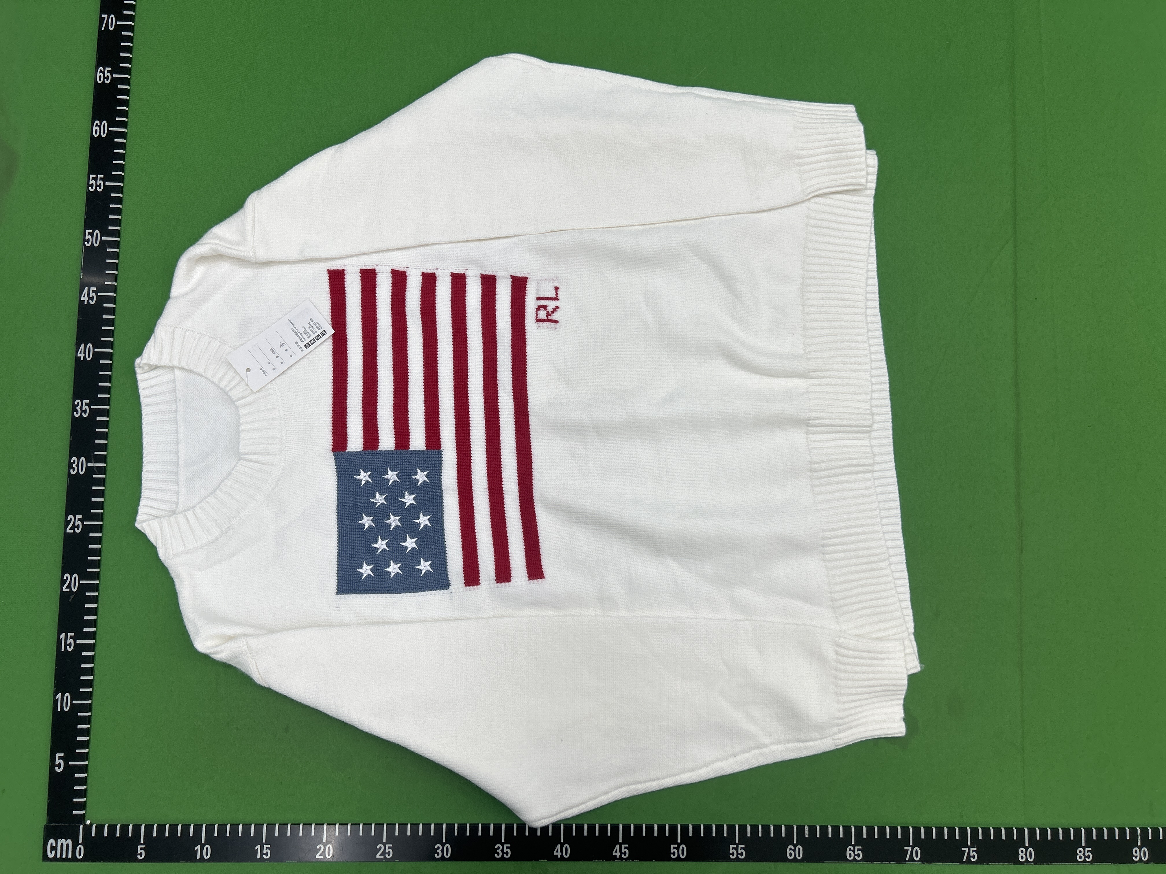 Foto QC 7 de Polo Ralph Lauren Iconic Flag Crewneck Sweater Cotton Navy