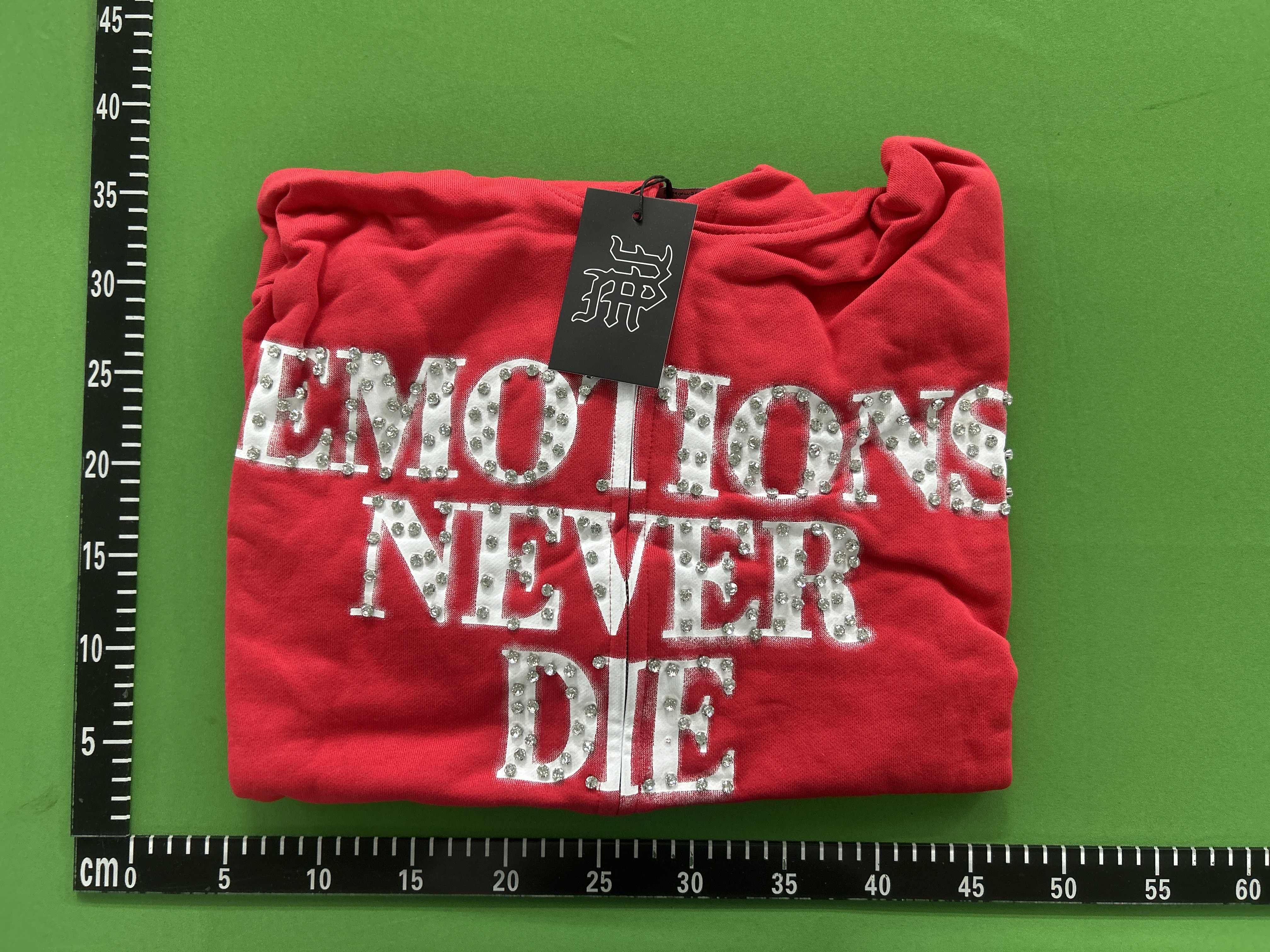 Foto QC 5 de Mixed Emotion T-shirt Rock Angel Rhinestone Long Sleeve Black