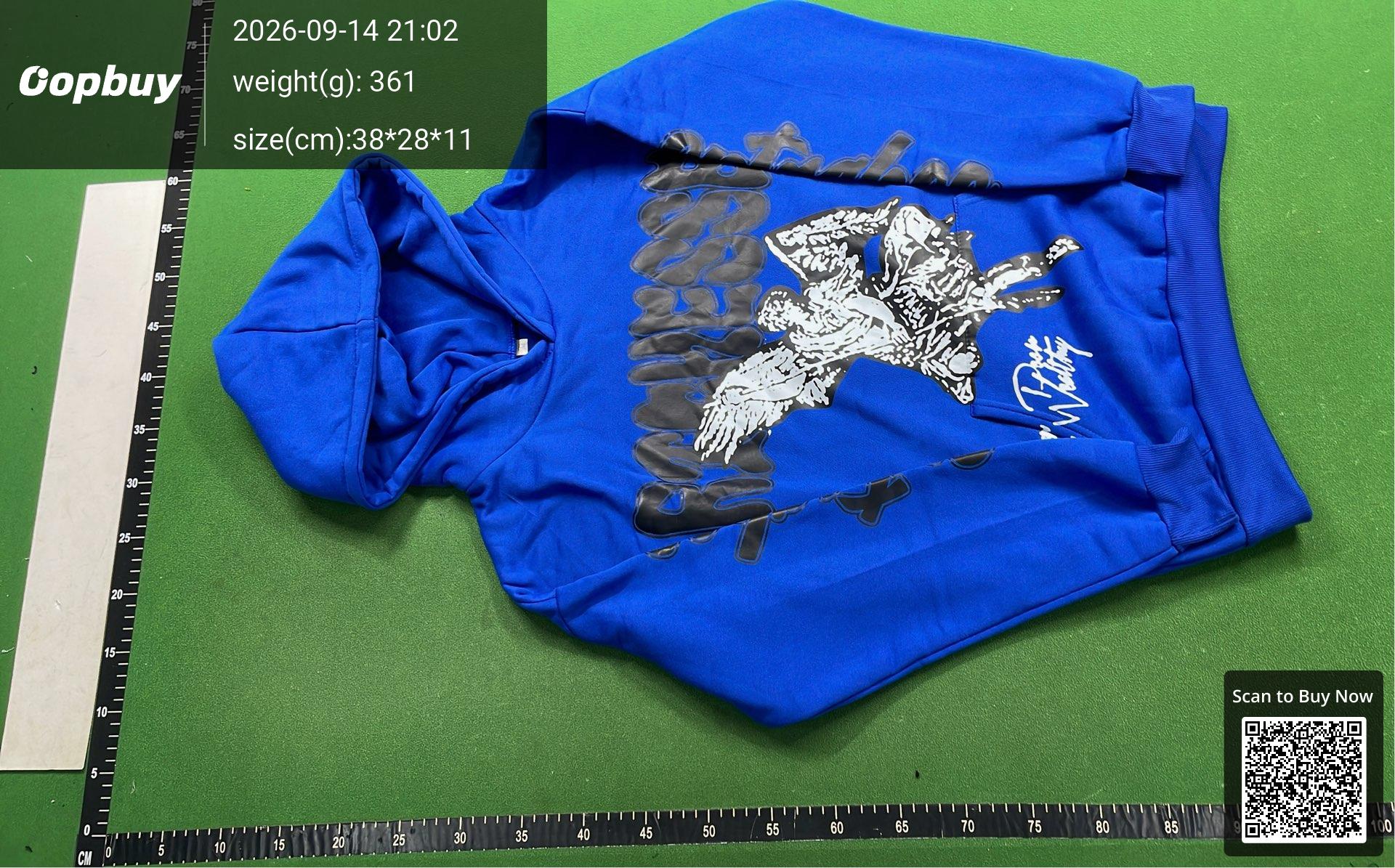 Foto QC 6 de Richesse Entachee Born Poor Die Wealthy Hoodie Angel Blue