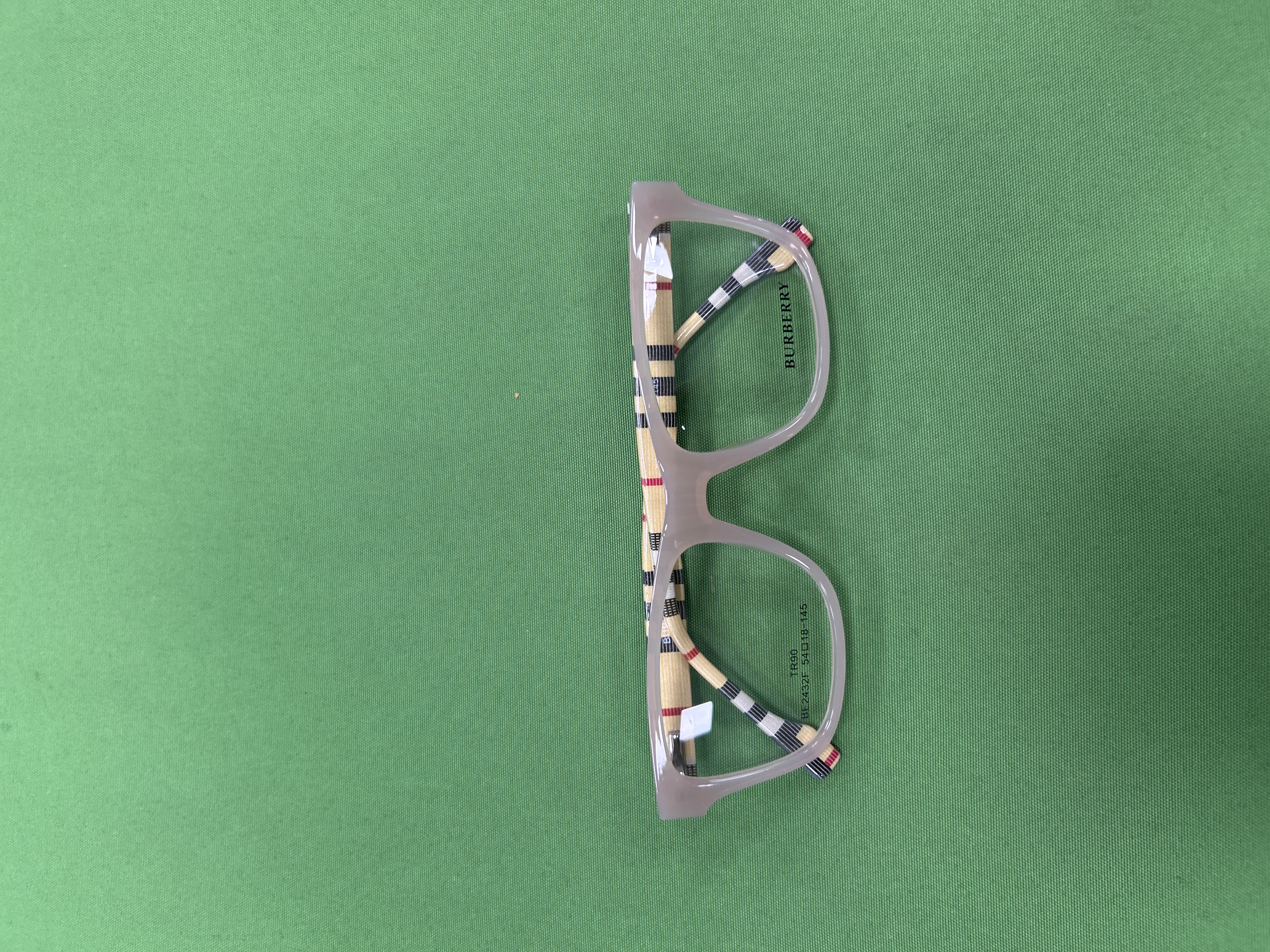Foto QC 1 de Burberry Square-Frame Acetate Eyeglasses Transparent Purple Orange Classic Plaid (BE2432F)