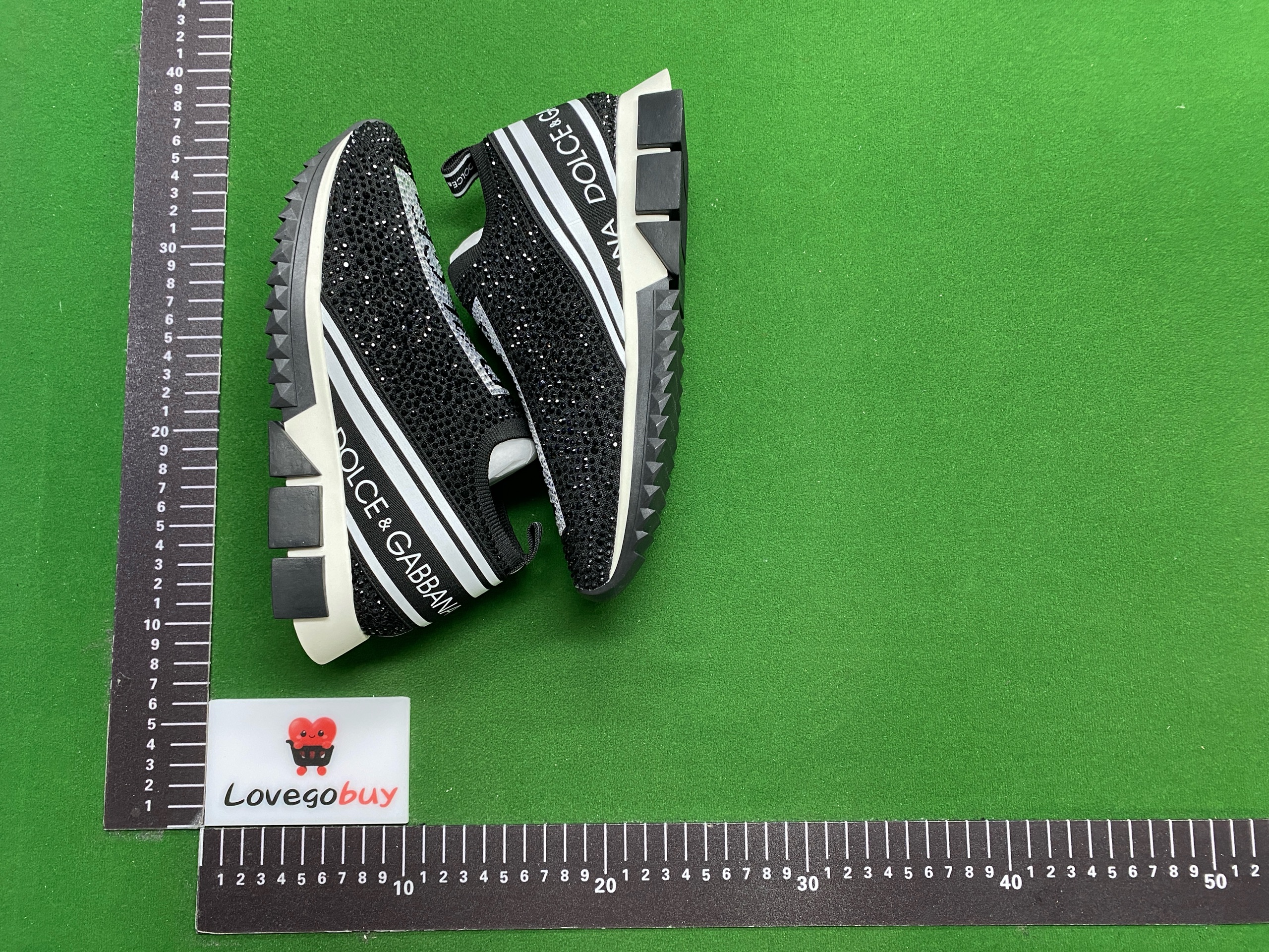 Foto QC 5 de Dolce & Gabbana Sorrento Slip-on Sneakers Crystal Logo Black