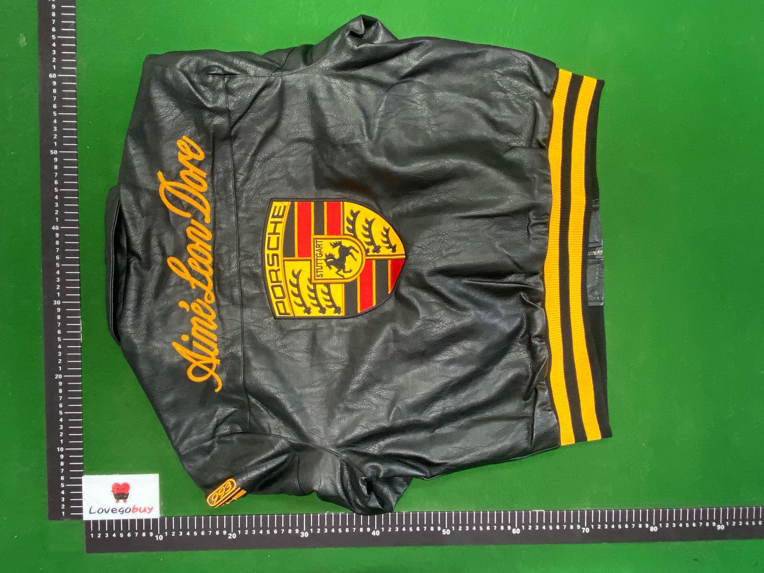 Foto QC 6 de Aimé Leon Dore x Porsche 993 Turbo Leather Club Jacket Black