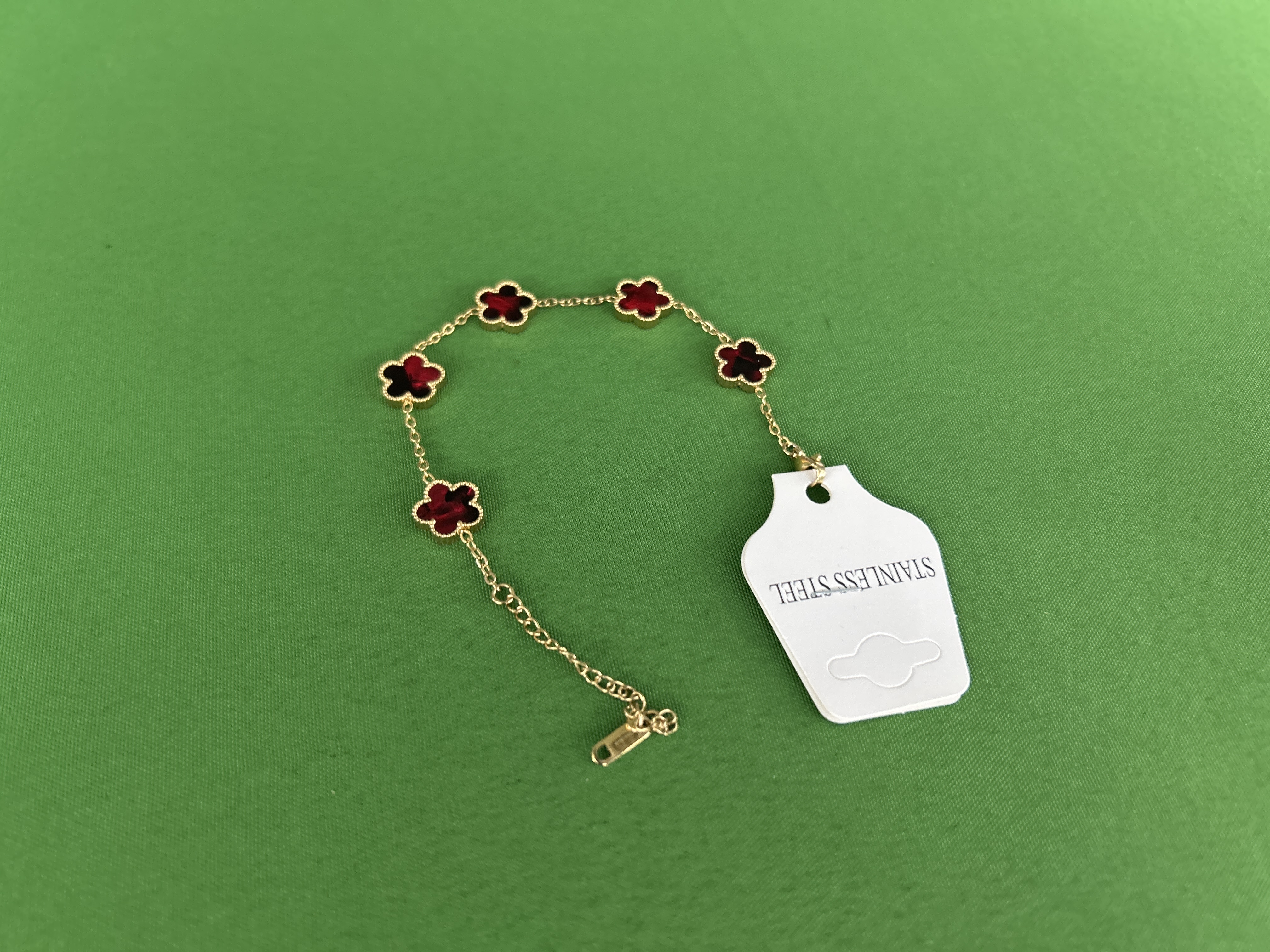 Foto QC 7 de Other Five-Leaf Clover Bracelet Titanium Steel Gold