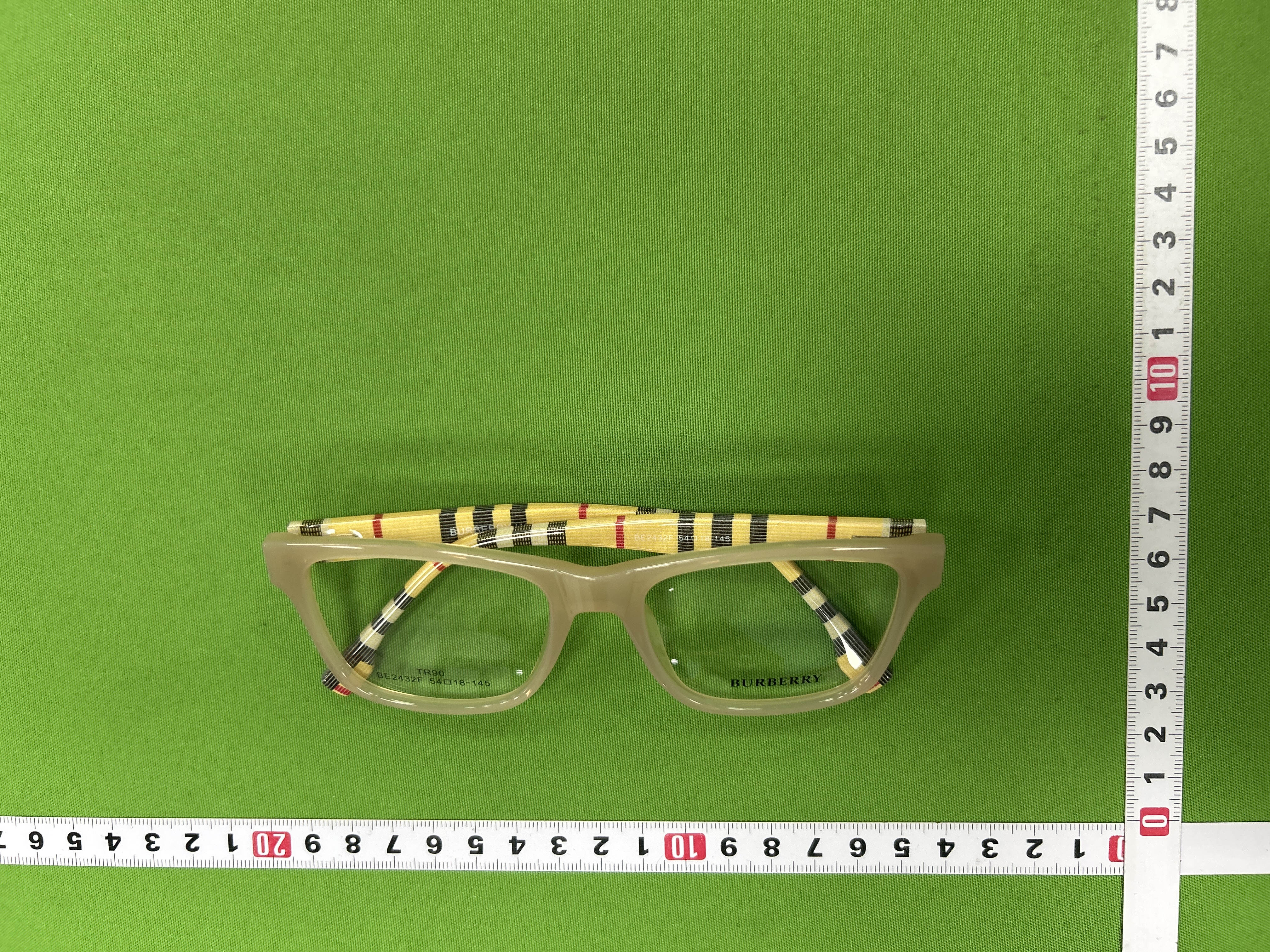 Foto QC 3 de Burberry Square-Frame Acetate Eyeglasses Transparent Purple Orange Classic Plaid (BE2432F)