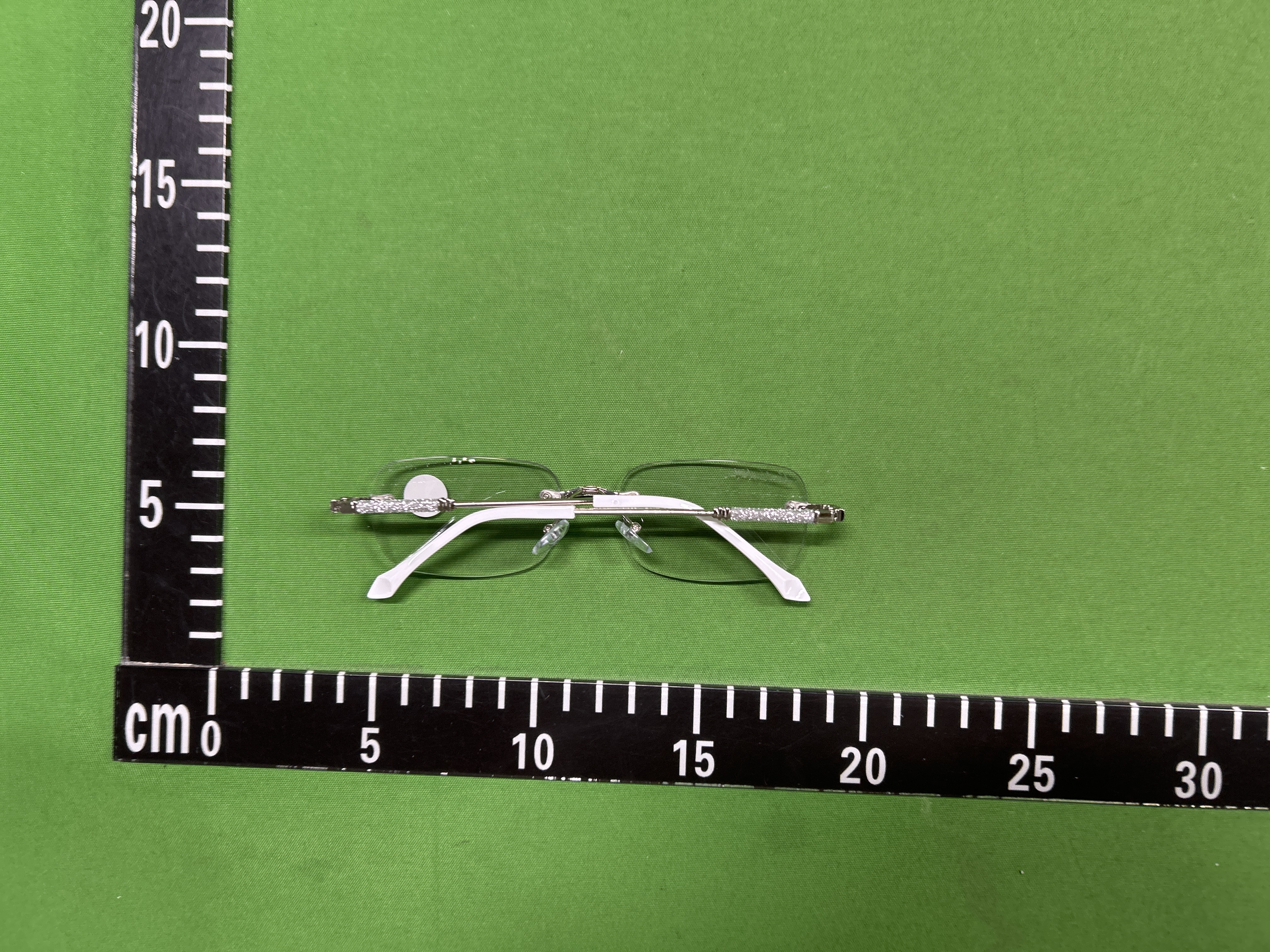 Foto QC 8 de Automobili Lamborghini Rimless Rectangle Metal Eyeglasses Silver Clear