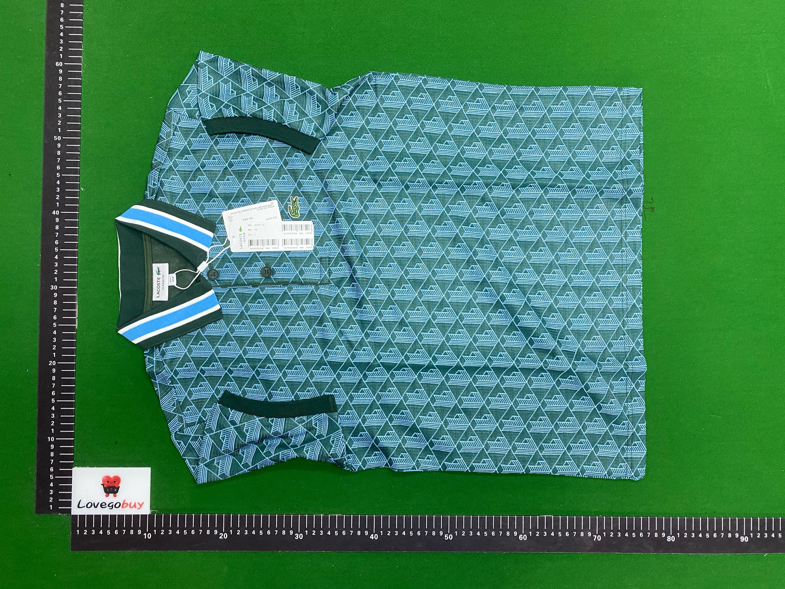 Foto QC 6 de Lacoste Monogram Shirt Classic Fit Polo DH1417 Blue