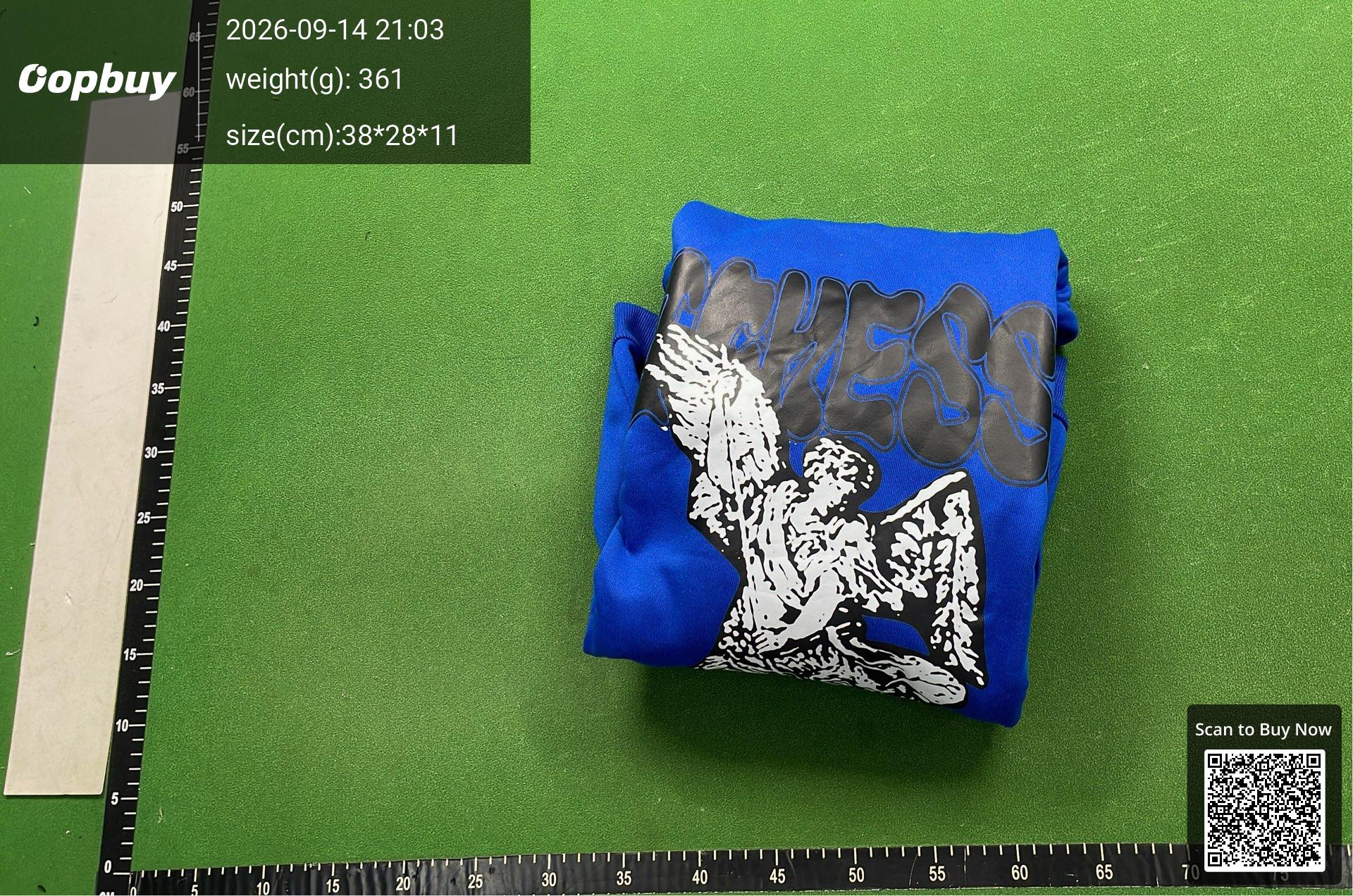 Foto QC 8 de Richesse Entachee Born Poor Die Wealthy Hoodie Angel Blue