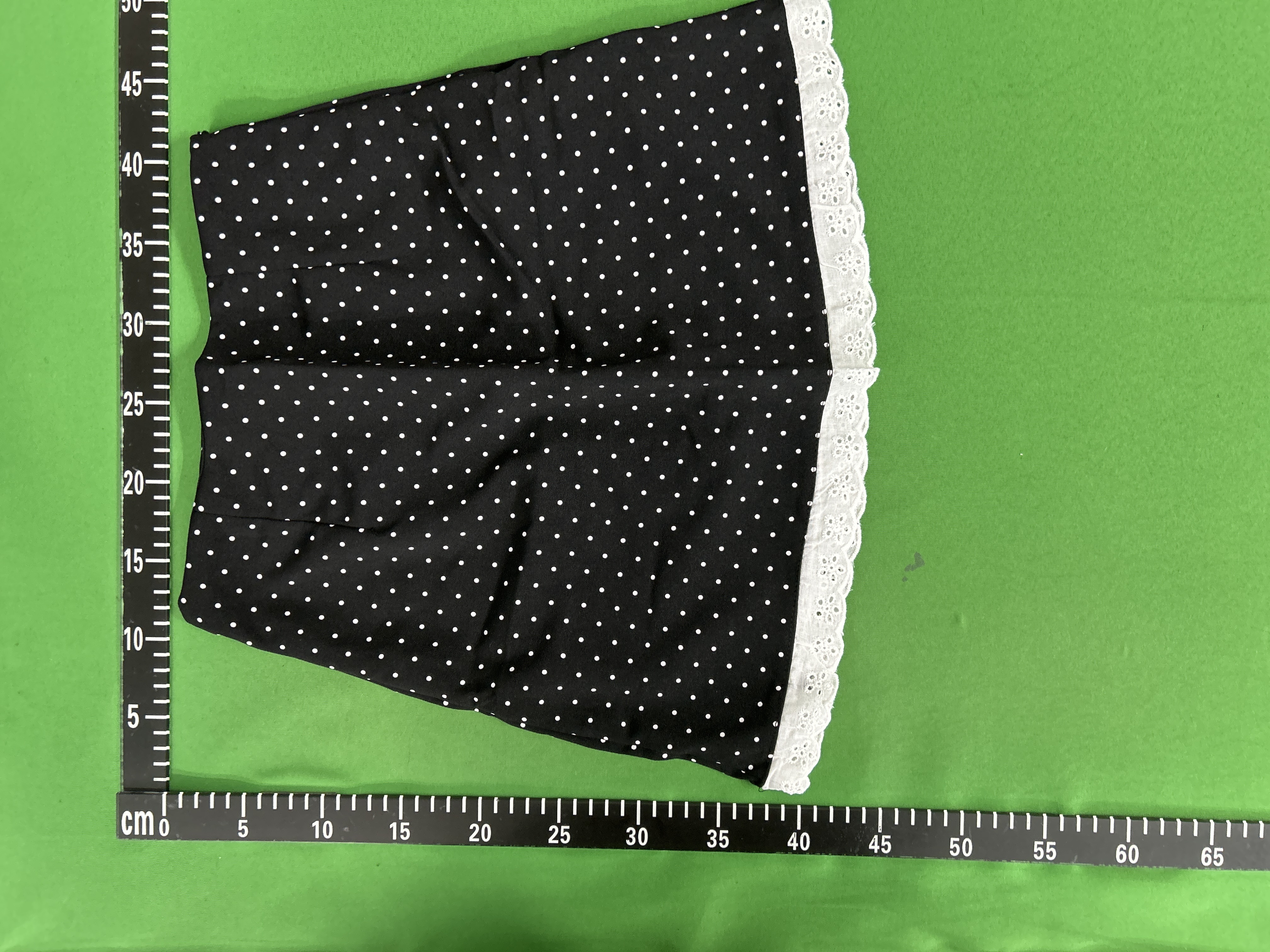 Foto QC 1 de Other Polka Dot Lace Patchwork High Waist A-Line Skirt Black