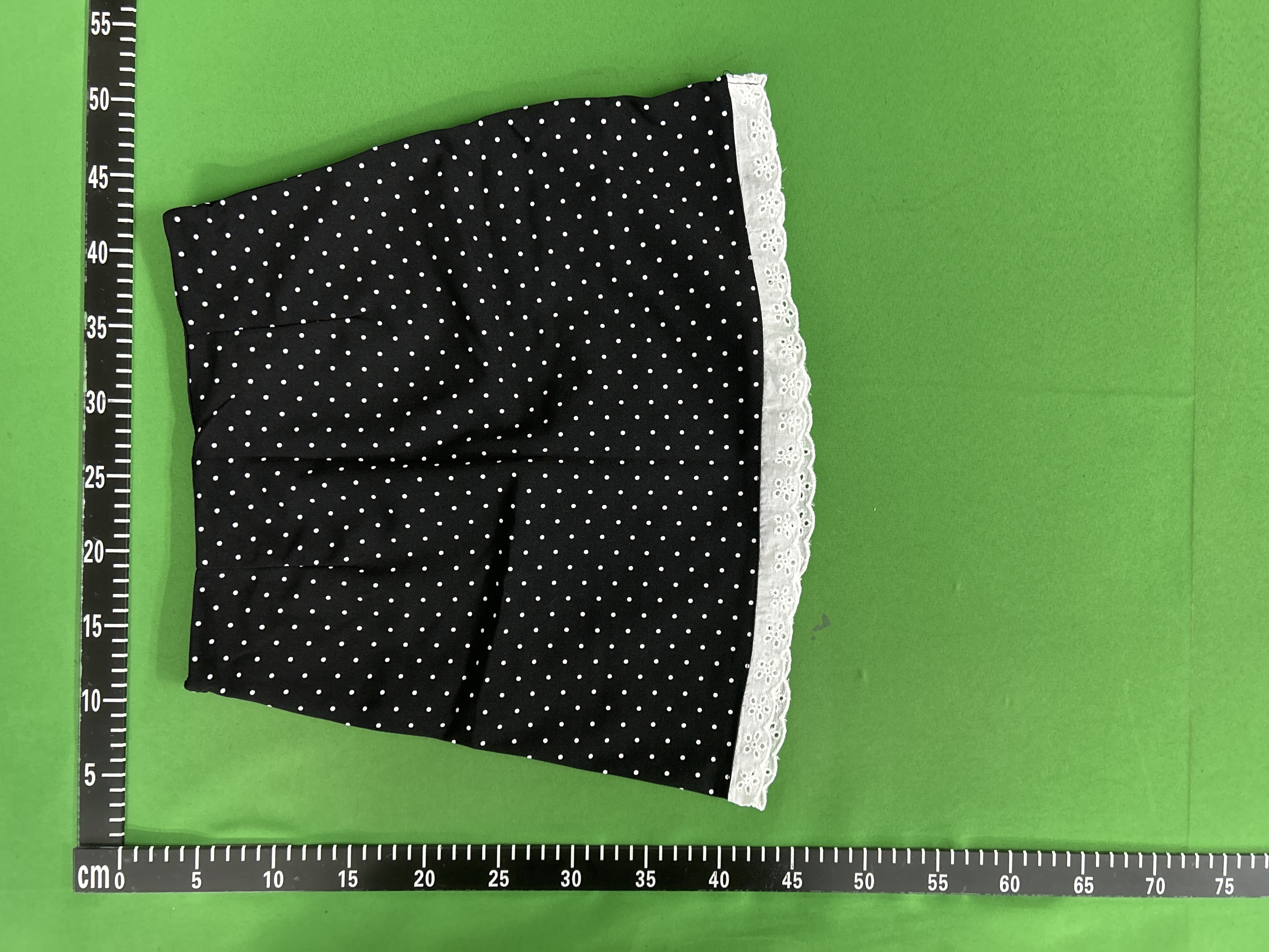 Foto QC 2 de Other Polka Dot Lace Patchwork High Waist A-Line Skirt Black
